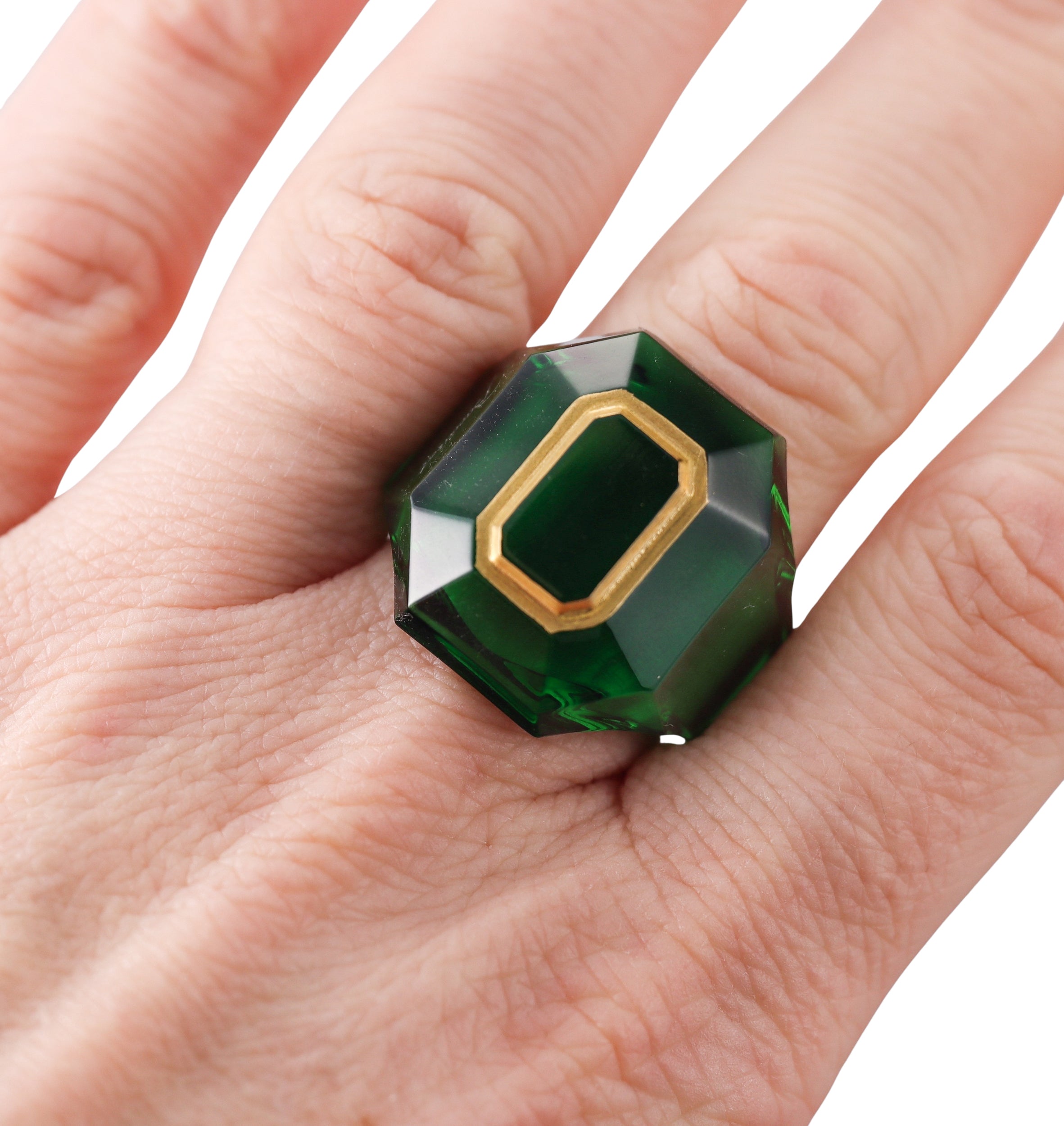Baccarat Crystal Harcourt Green Ring 2814643