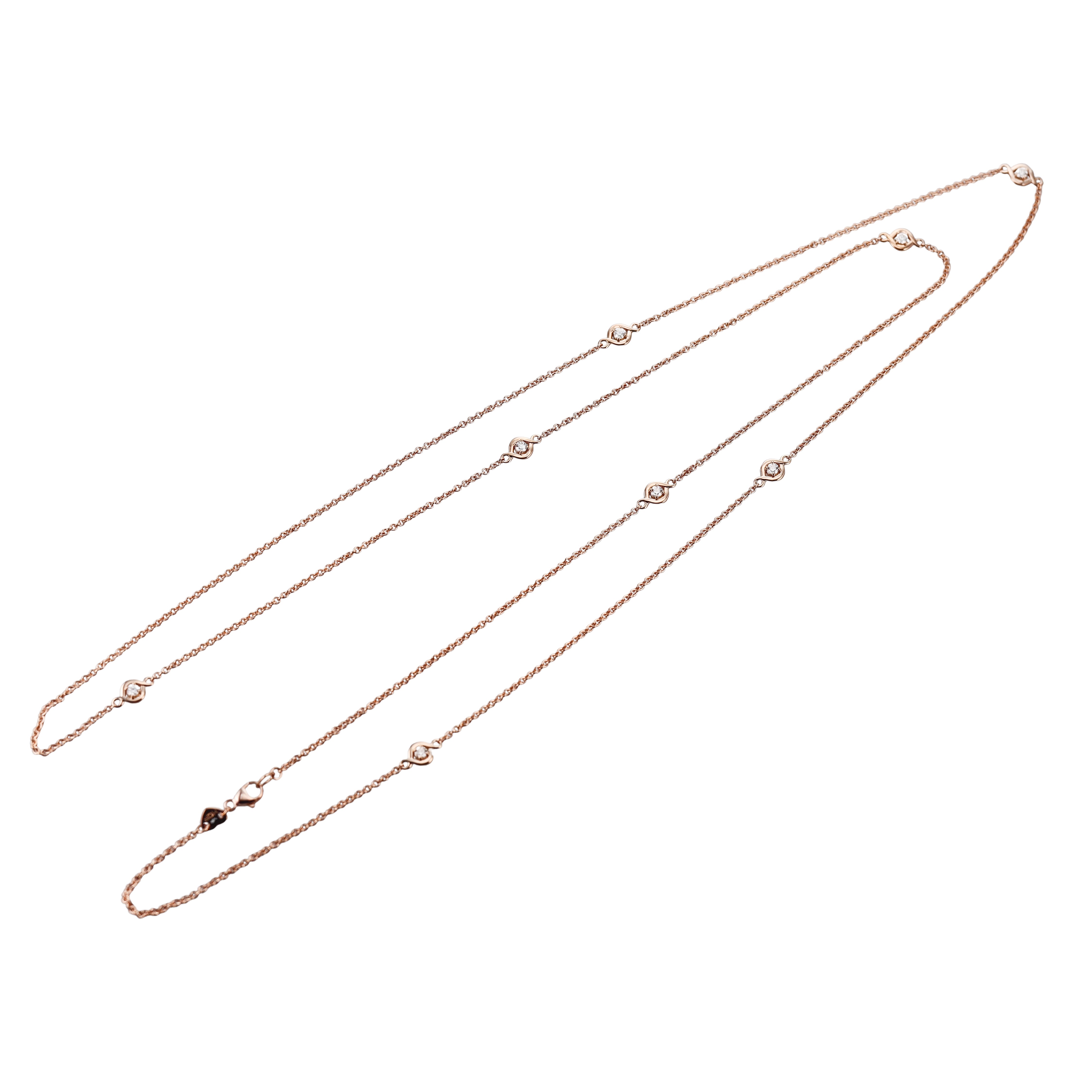 Hearts on Fire 18k Rose Gold Diamond Optima Station Necklace