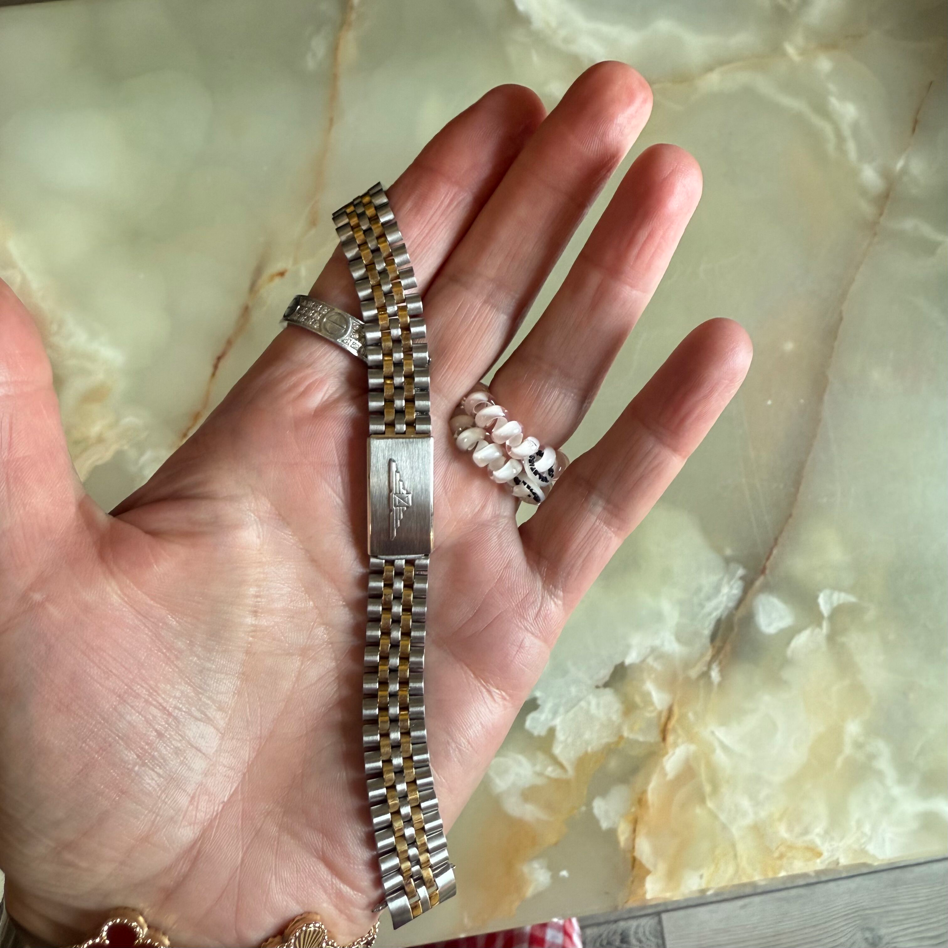 Authentic Longines Stainless Steel Two Ton Watch Bracelet 18mm