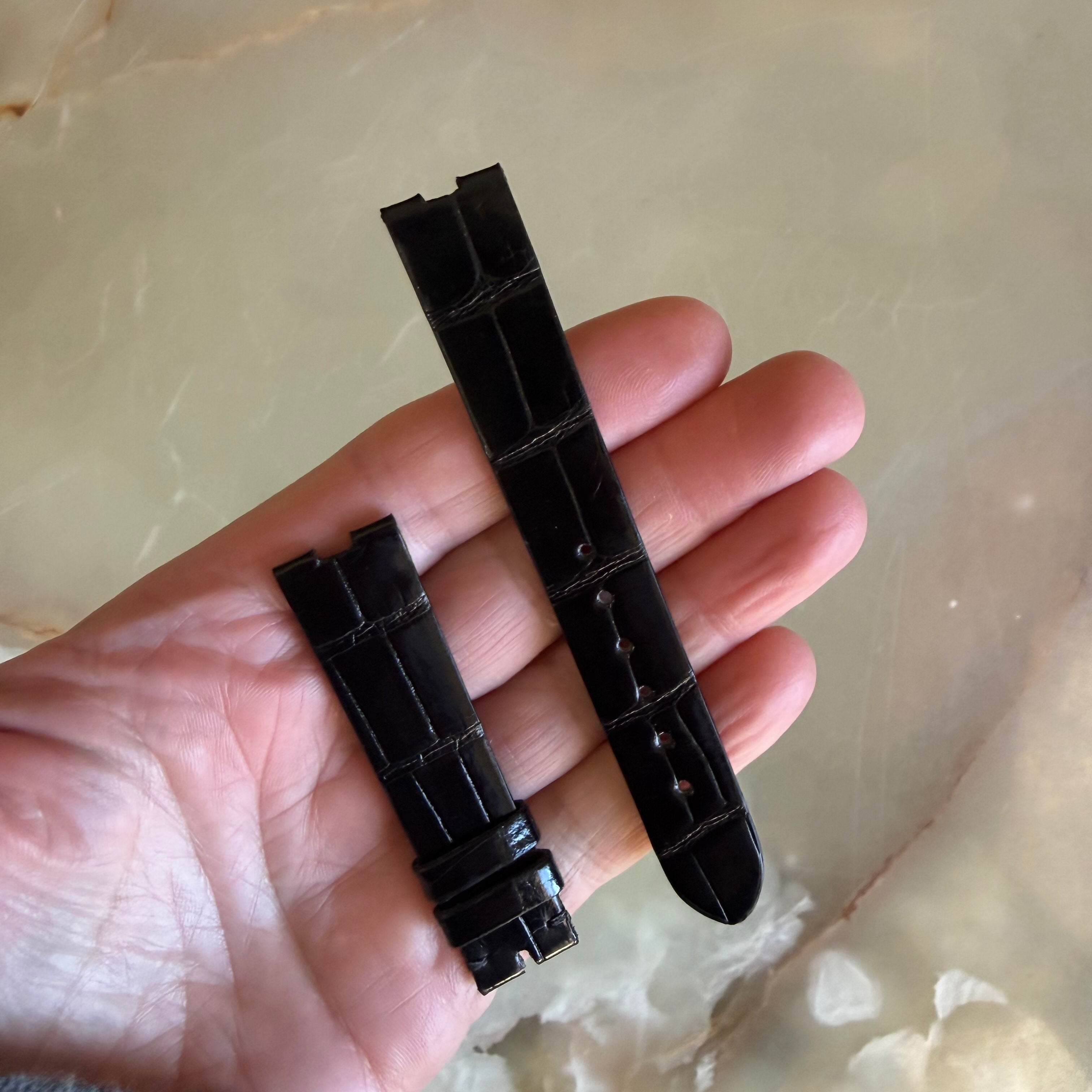 Authentic Audemars Piguet Black Allgator Shiny Watch Strap Band 16mm