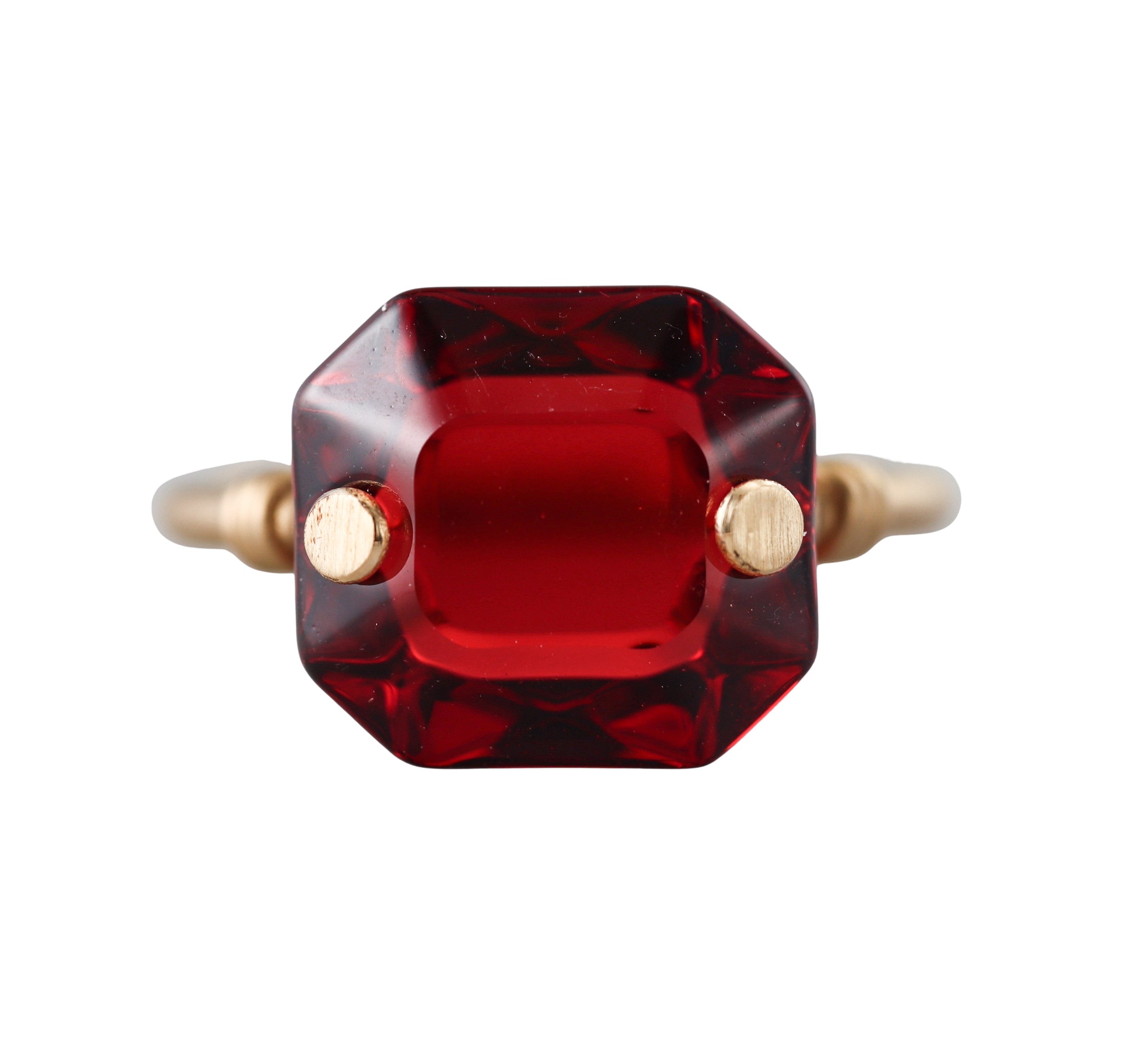 Baccarat Crystal Marie-Helene De Taillac 18k Gold Red Ring 2810736