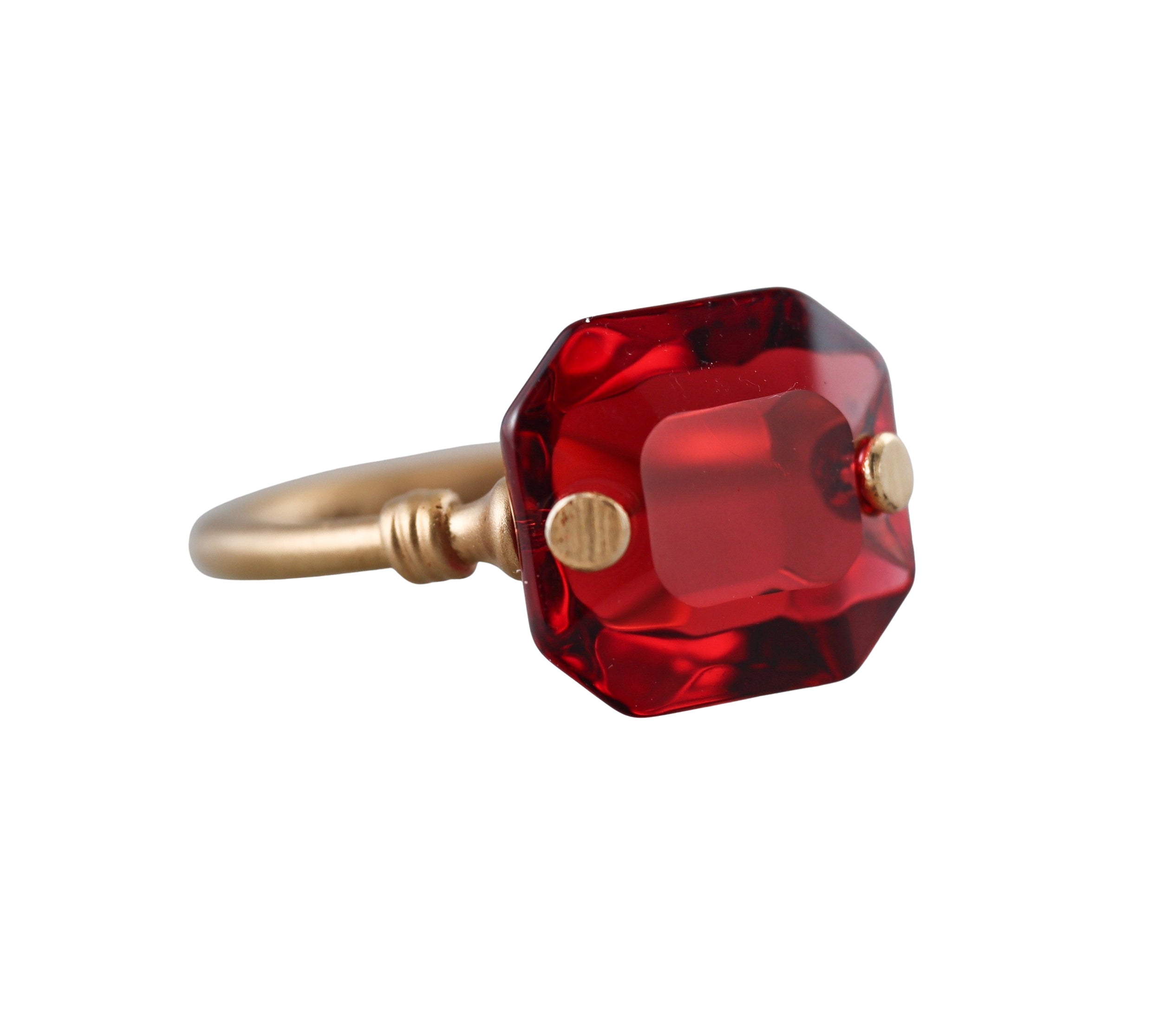 Baccarat Crystal Marie-Helene De Taillac 18k Gold Red Ring 2810736