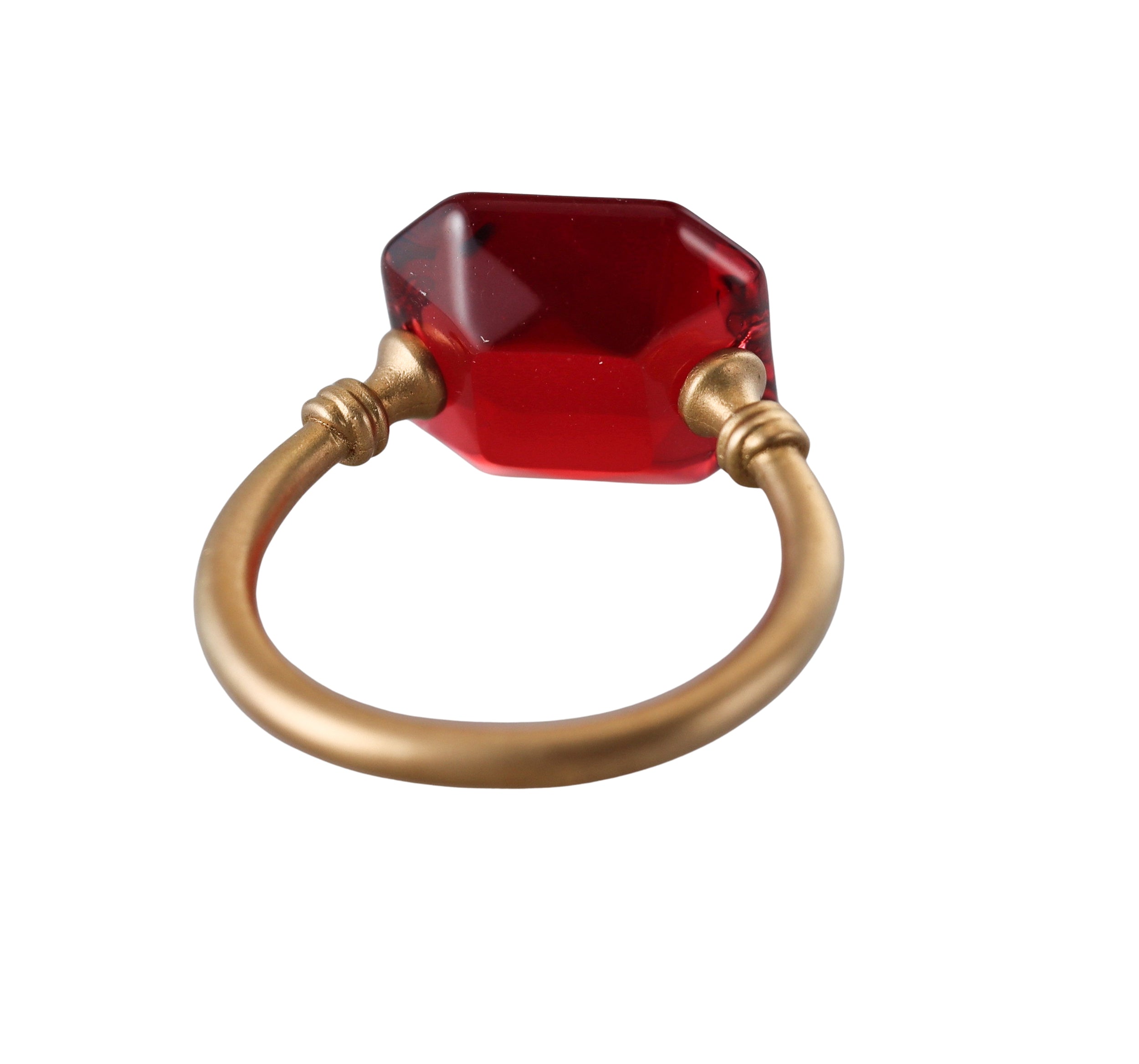 Baccarat Crystal Marie-Helene De Taillac 18k Gold Red Ring 2810736