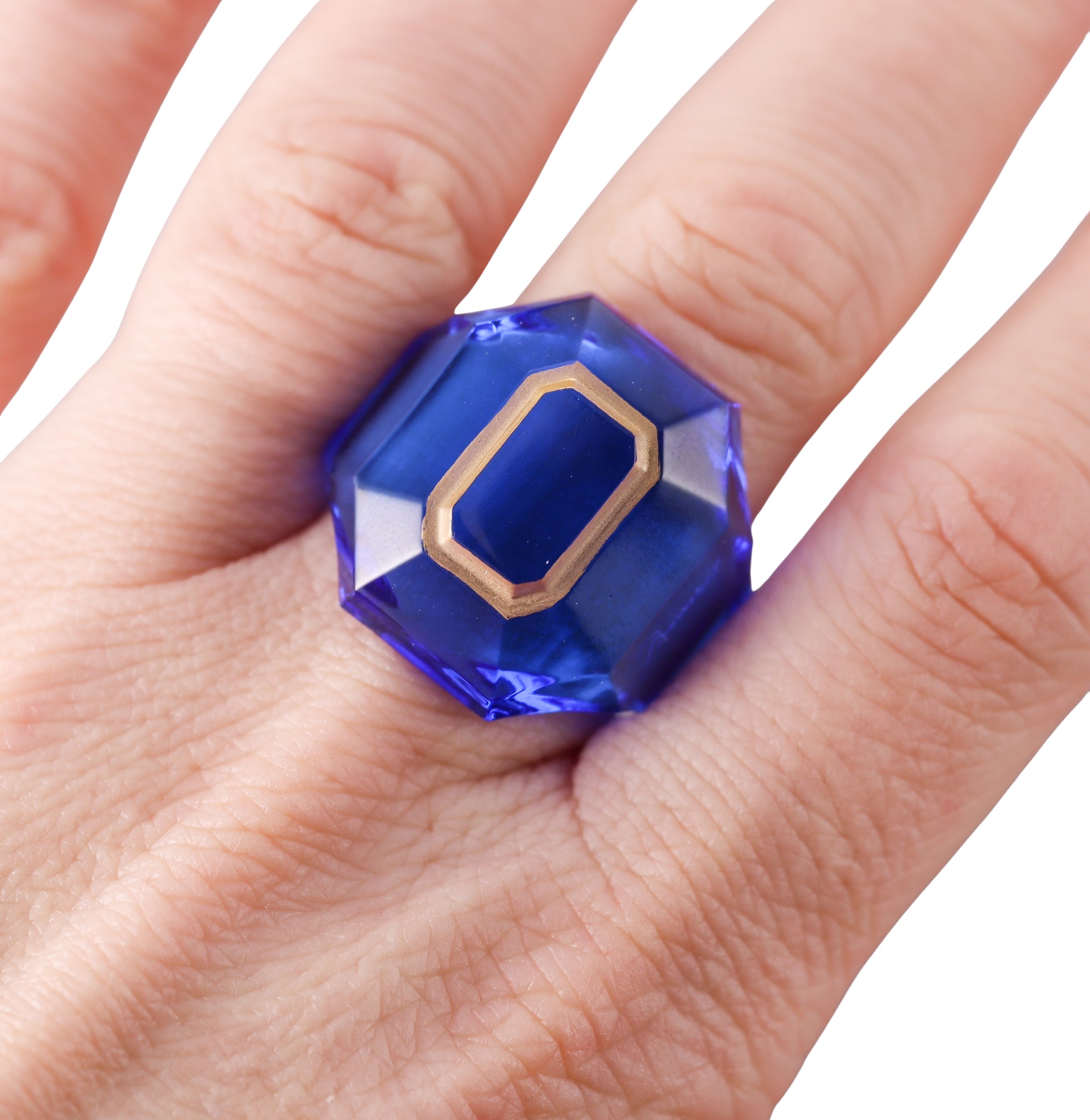Baccarat Crystal Harcourt Blue Ring 2814653