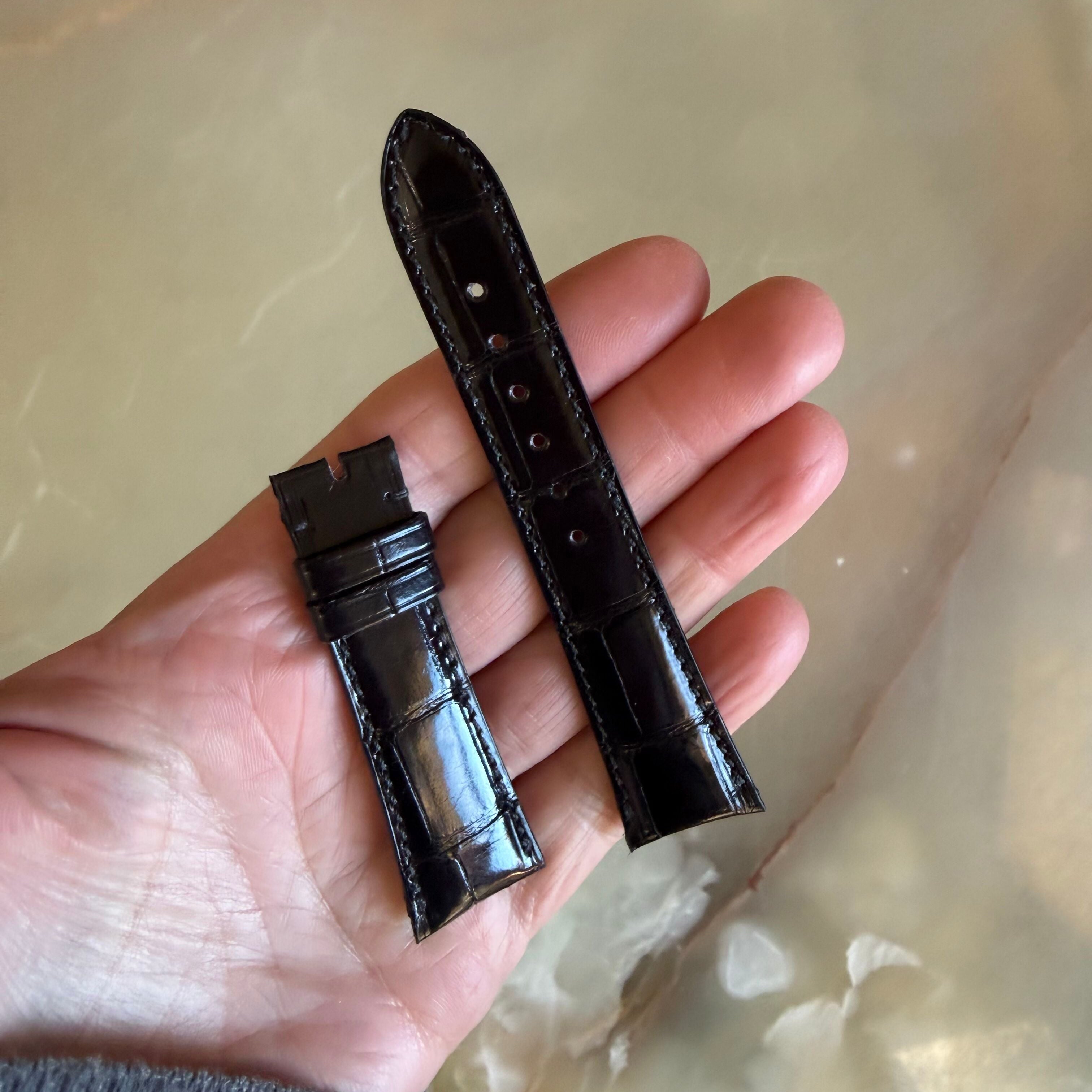 Authentic Audemars Piguet Black Alligator Shiny Watch Band Strap 20.5mm
