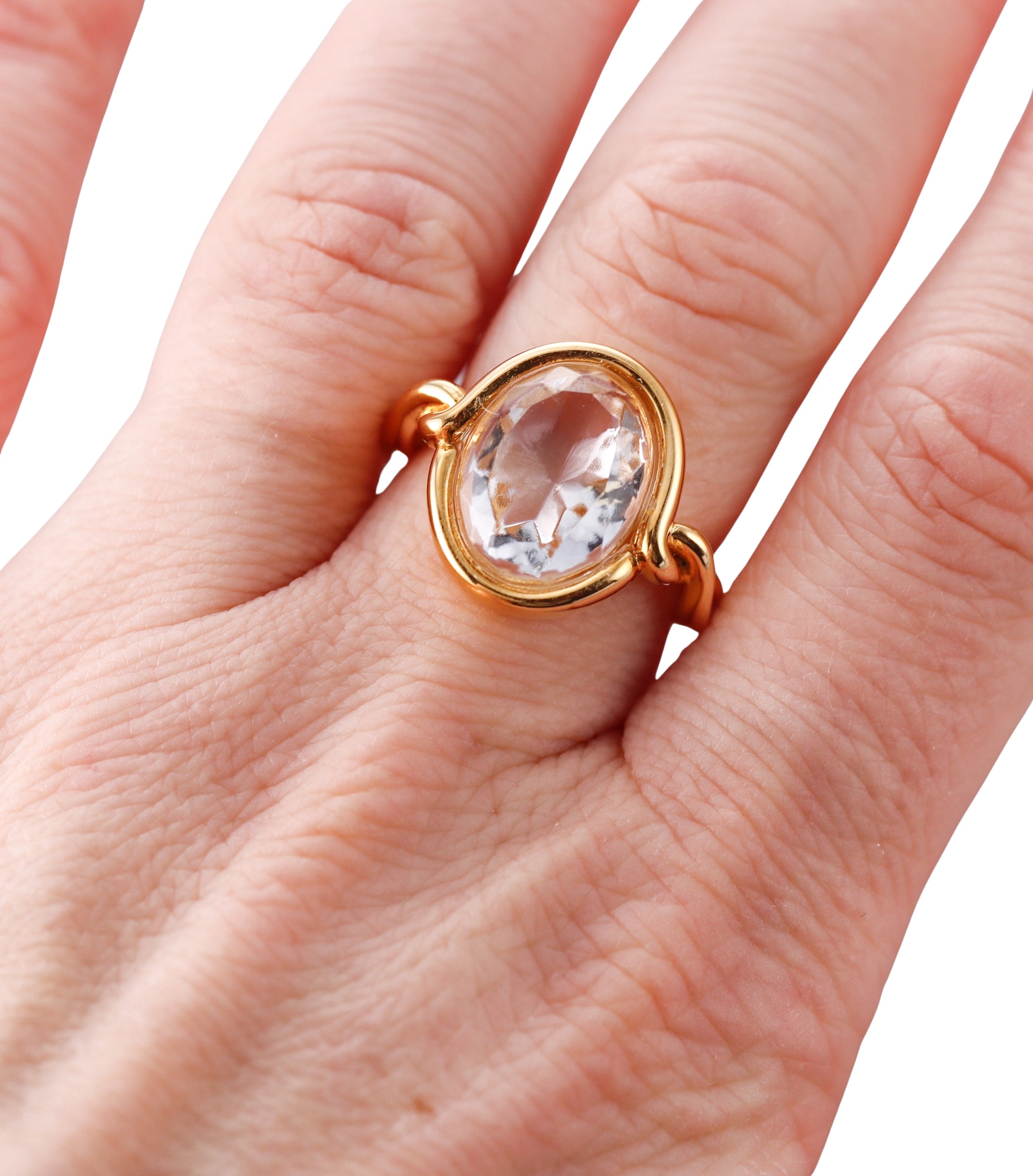 Baccarat Crystal Marie-Helene De Taillac 18k Gold Vermeil Sterling Clear Ring 2812981