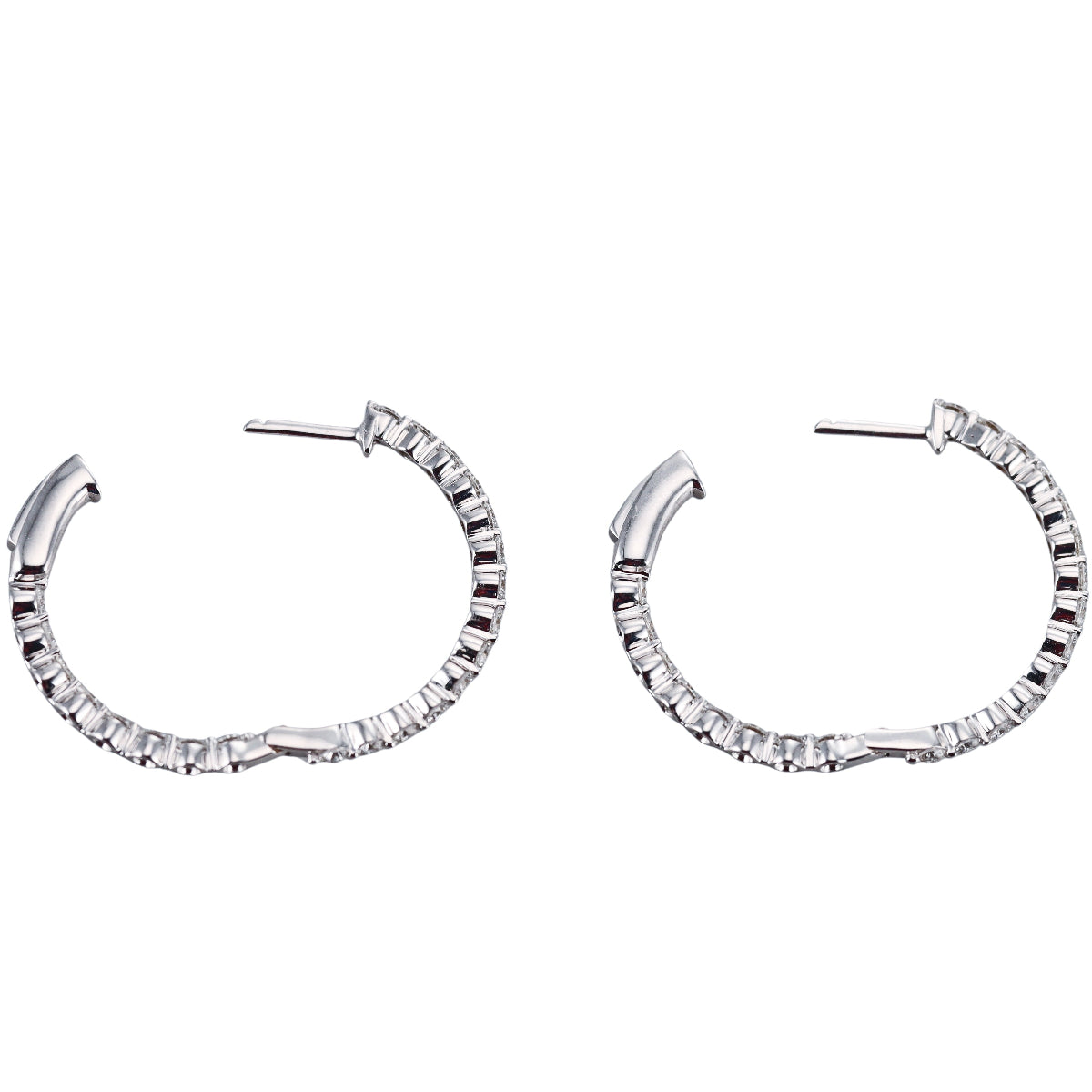 14k Solid Gold Lab Grown 1.60ctw Diamond Hoop Earrings