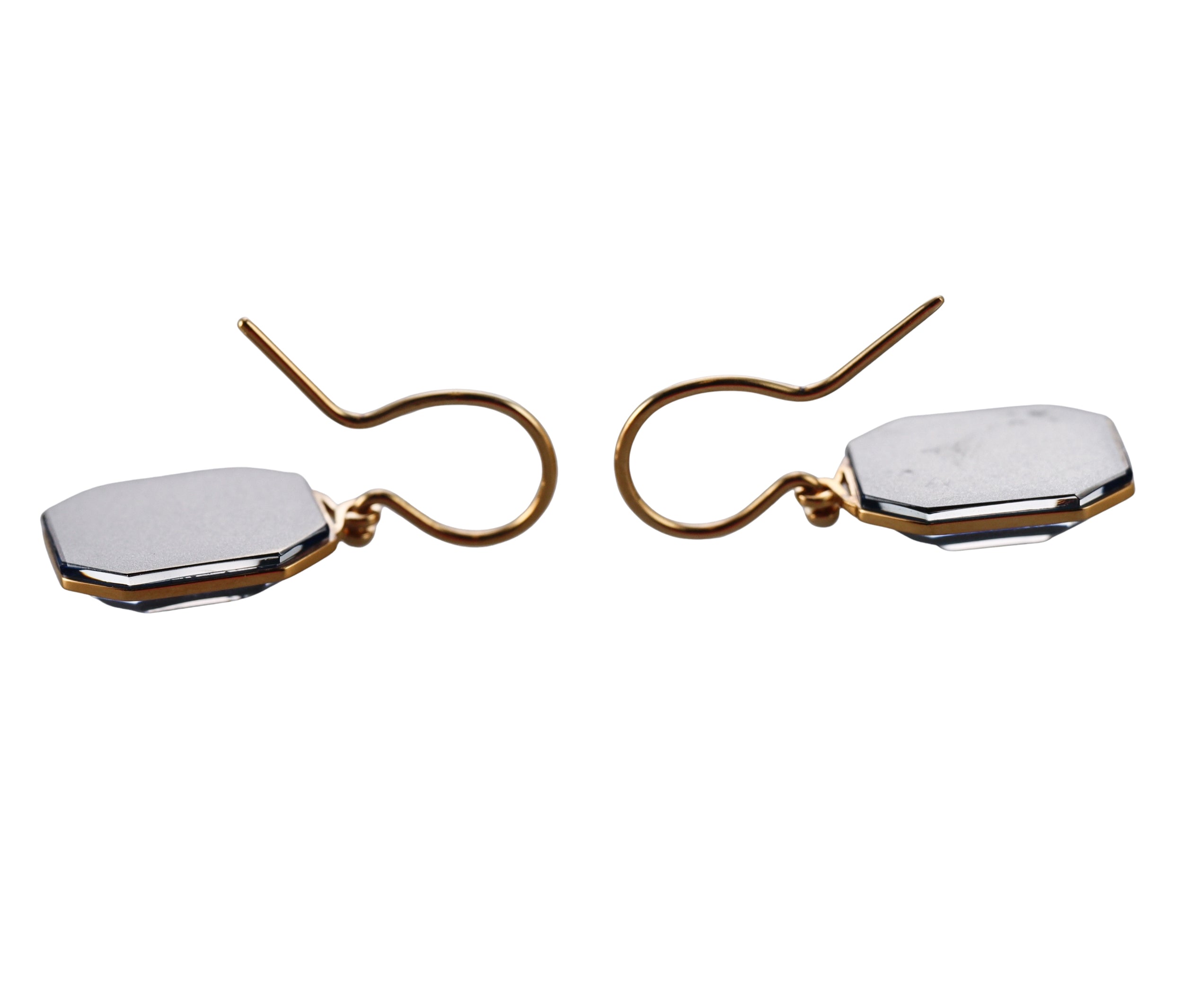 Baccarat Harcourt 18k Gold Vermeil Sterling Silver Blue Crystal Earrings 2814685