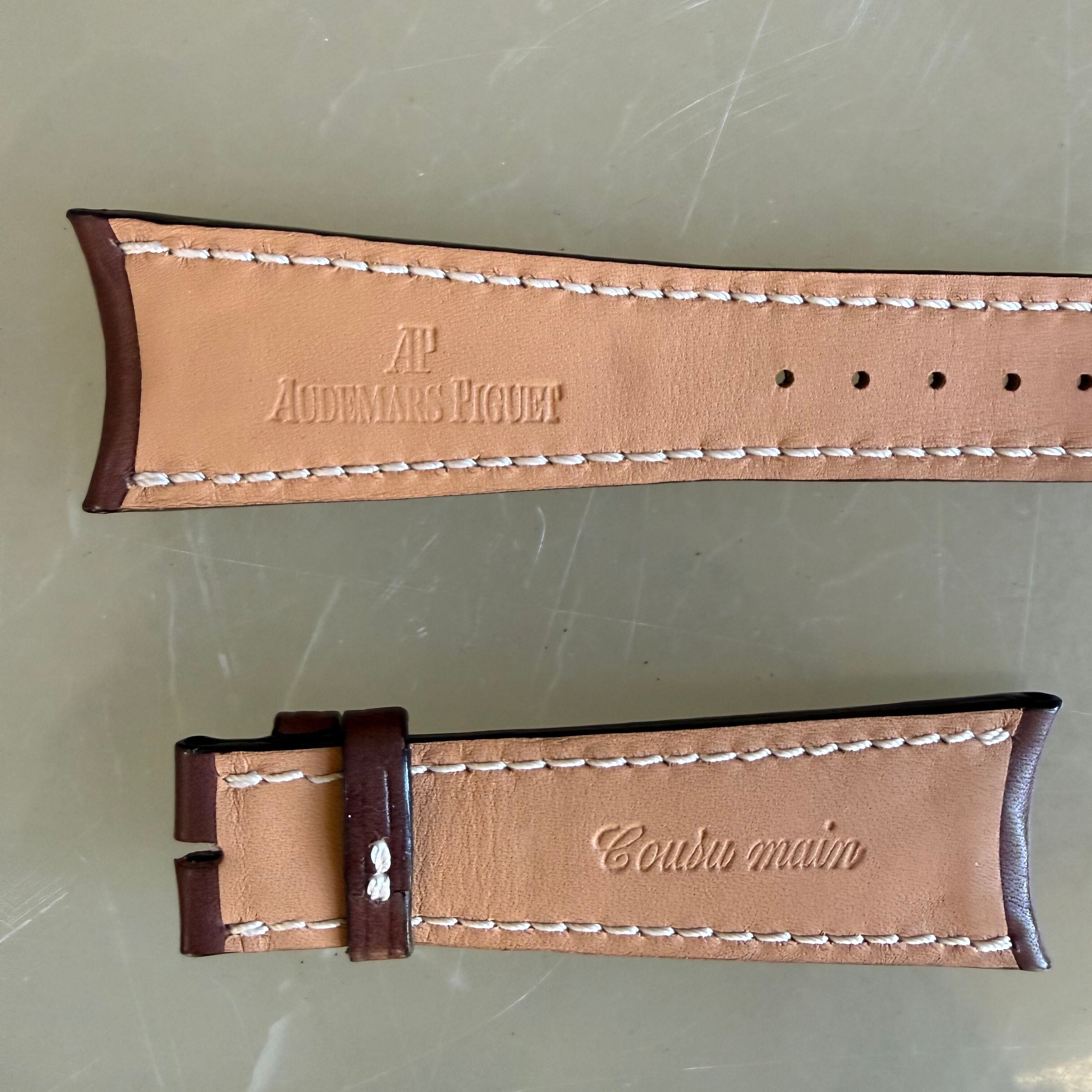 Authentic Audemars Piguet Leather Brown Watch Band Strap 24mm