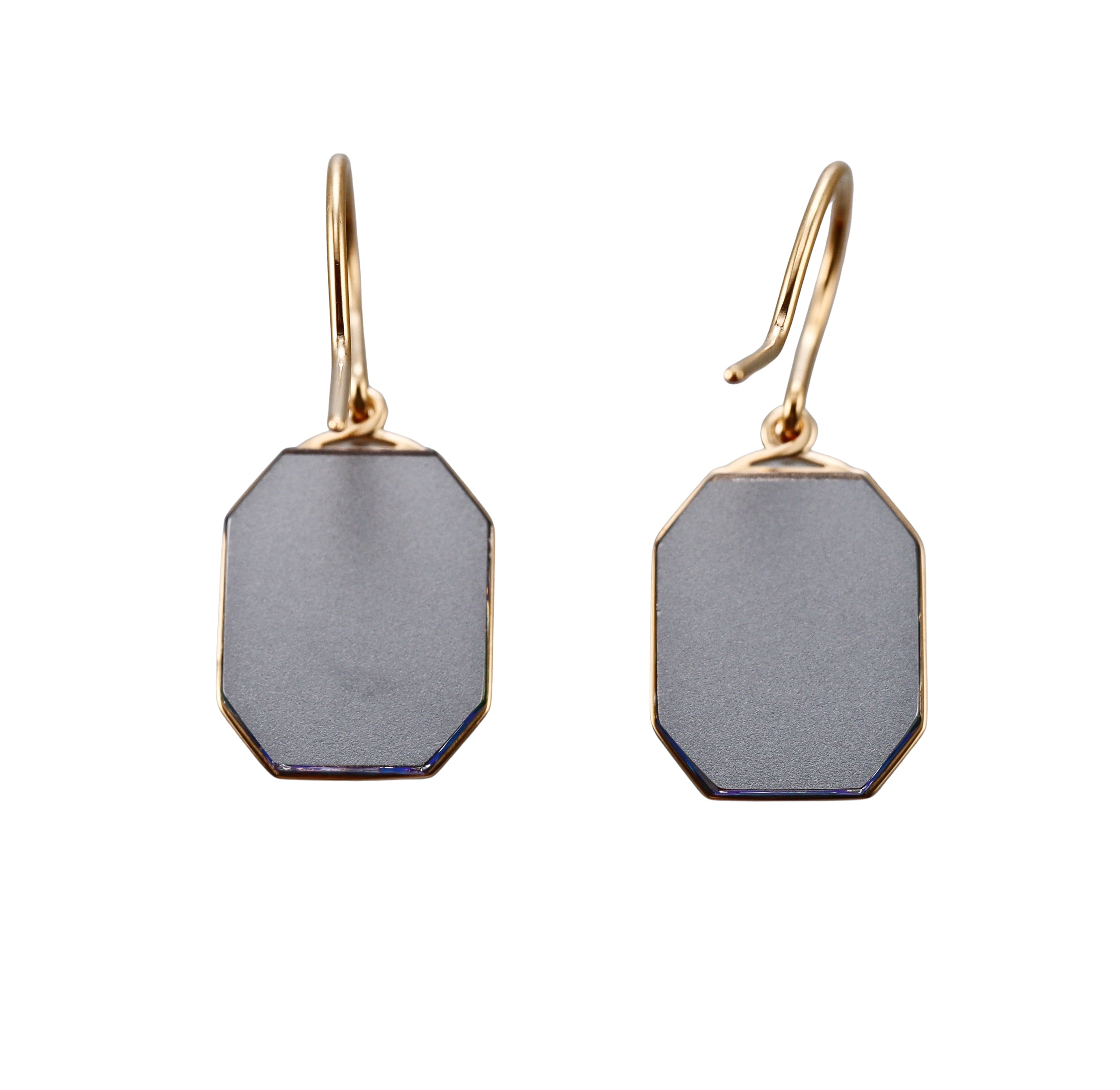 Baccarat Harcourt 18k Gold Vermeil Sterling Silver Greenish Blue Crystal Earrings 2814682