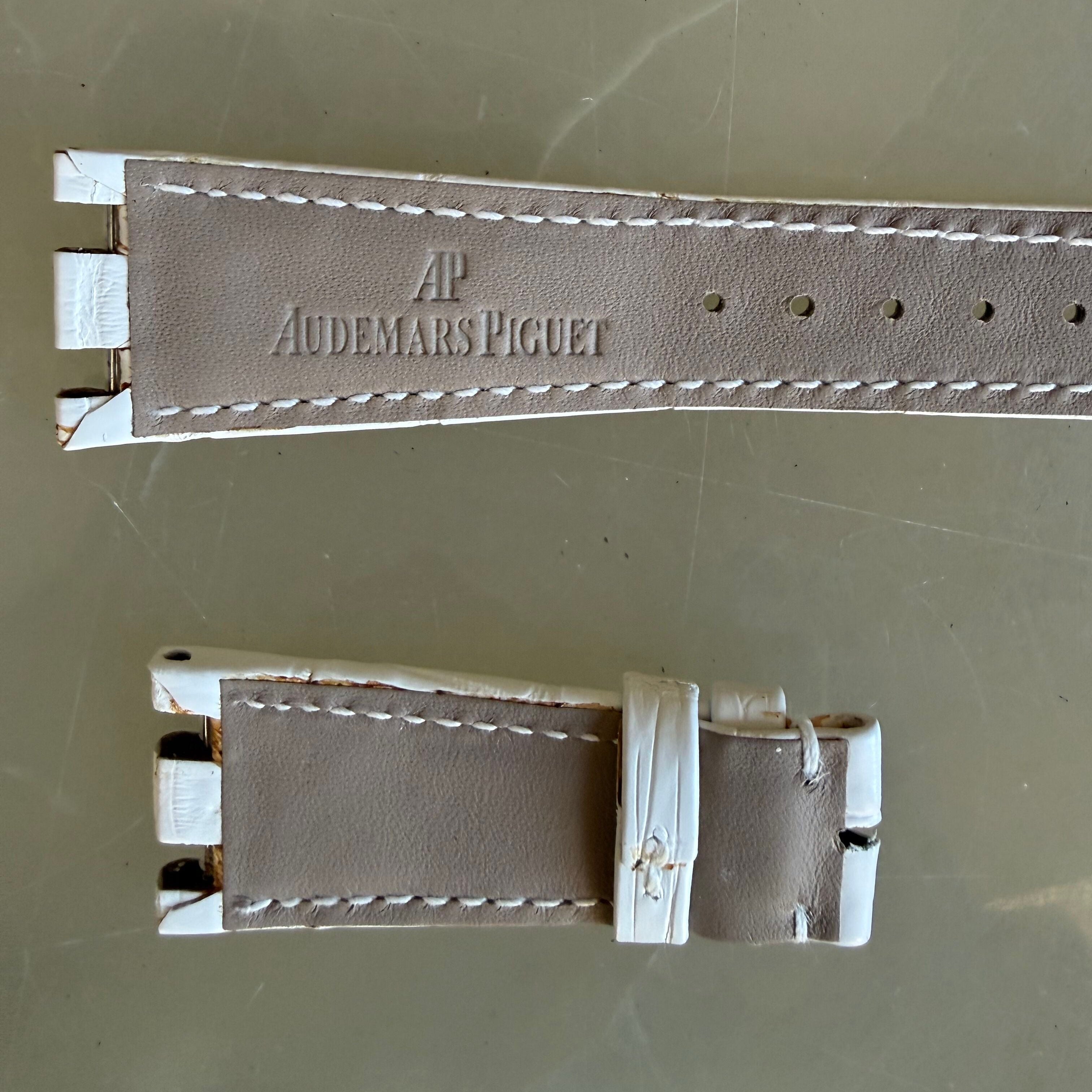 Authentic Audemars Piguet Royal Oak White Crocodile Watch Band Strap 22mm