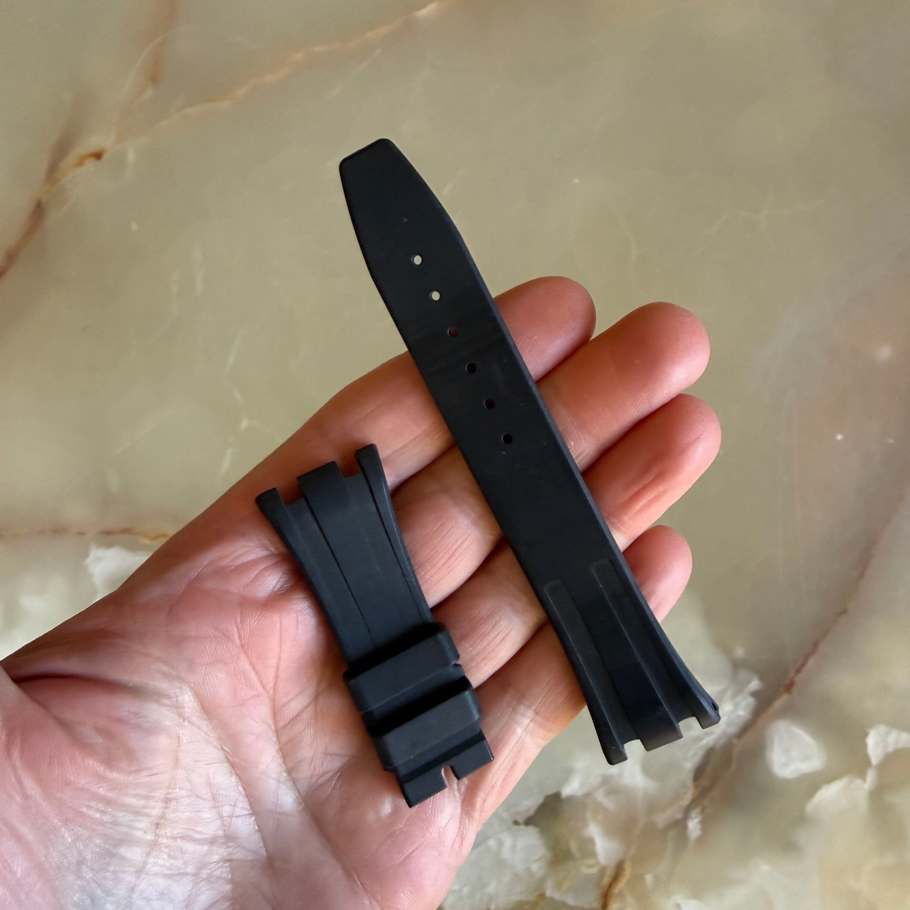 Authentic Audemars Piguet Lady Royal Oak Black Rubber Watch Strap Band 21.5mm