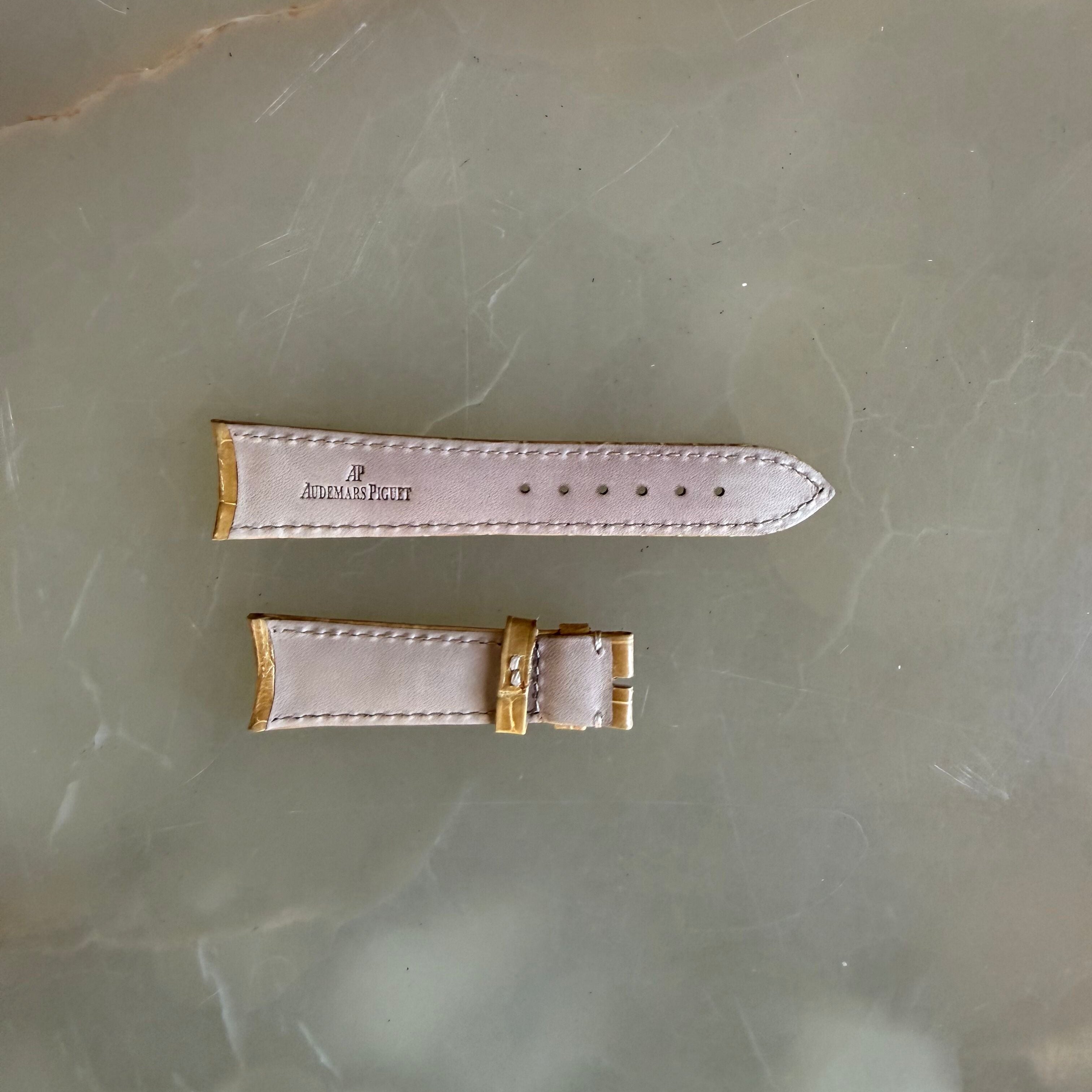 Authentic Audemars Piguet Beige Crocodile Watch Band Strap 20mm