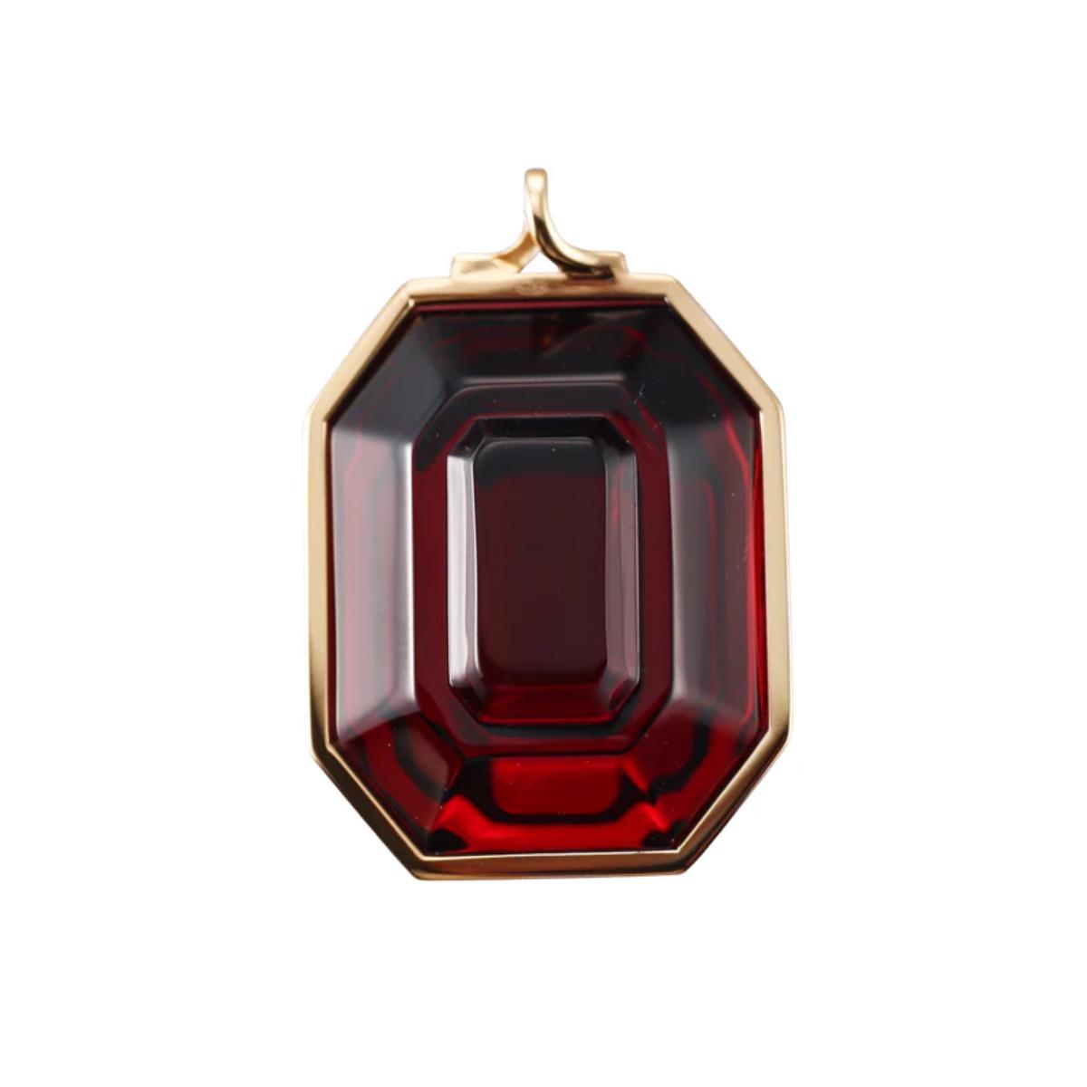 Baccarat Crystal Harcourt 18k Gold Vermeil Sterling Red Pendant 2814673