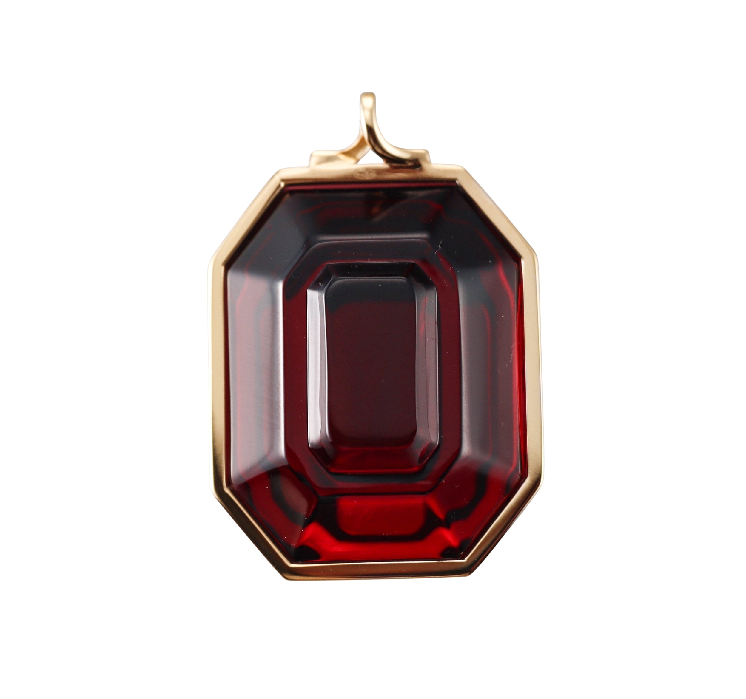 Baccarat Crystal Harcourt 18k Gold Vermeil Sterling Red Pendant 2814673