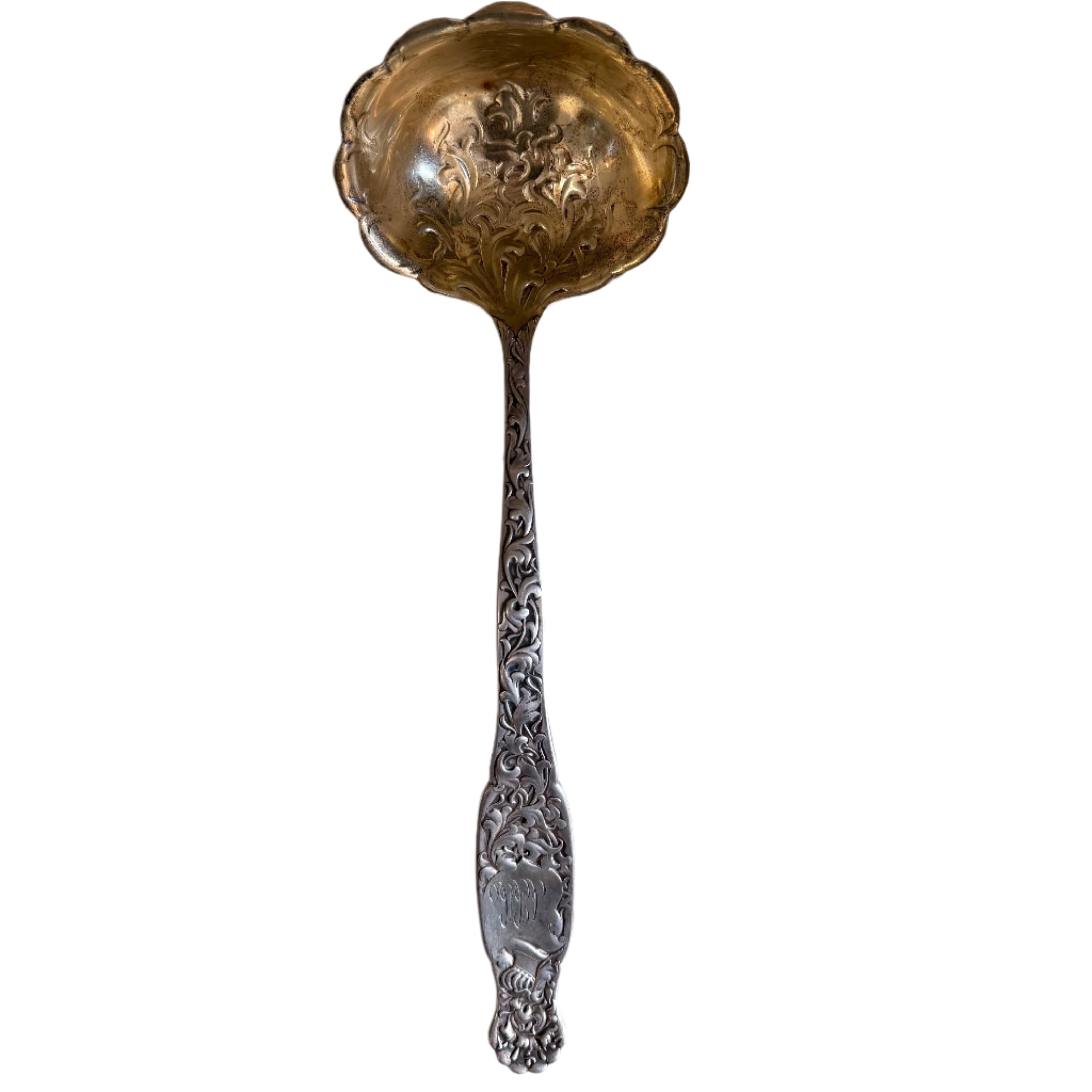 Whiting Heraldic Sterling Soup Ladle 13 1/8"