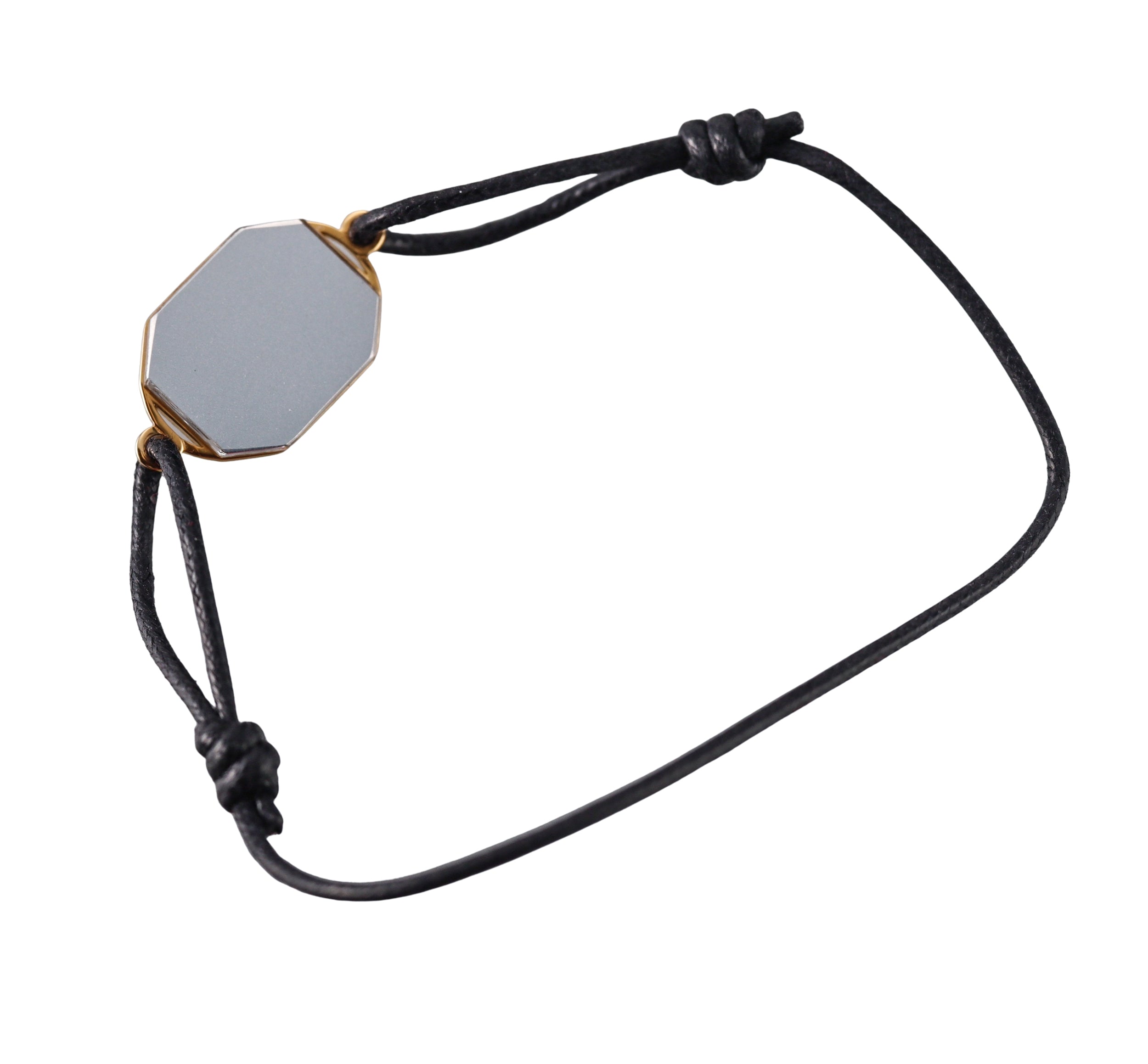 Baccarat Harcourt Sterling 18k Gold Plated Clear Crystal Mirror Leather Bracelet 2814694