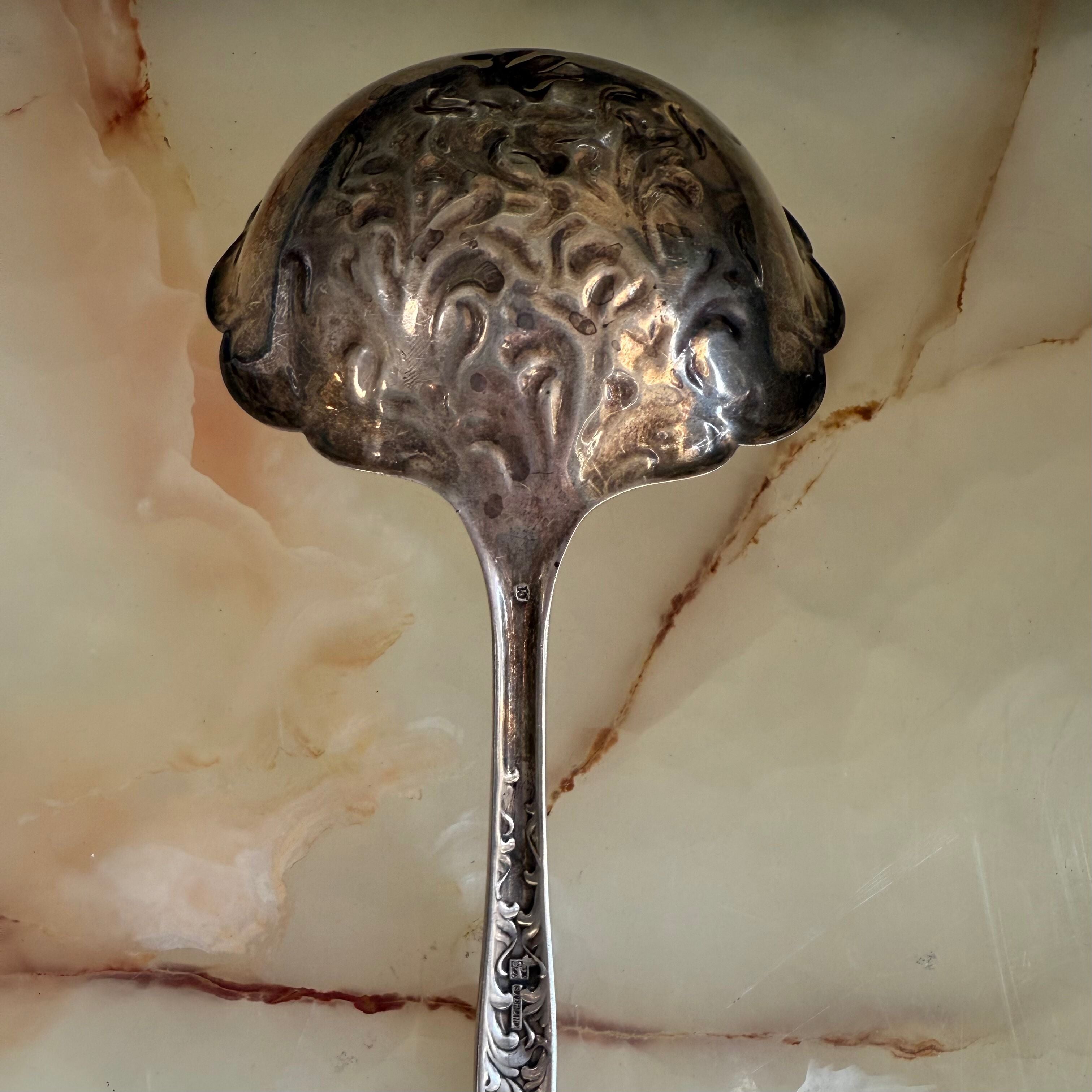 Whiting Heraldic Sterling Soup Ladle 13 1/8"