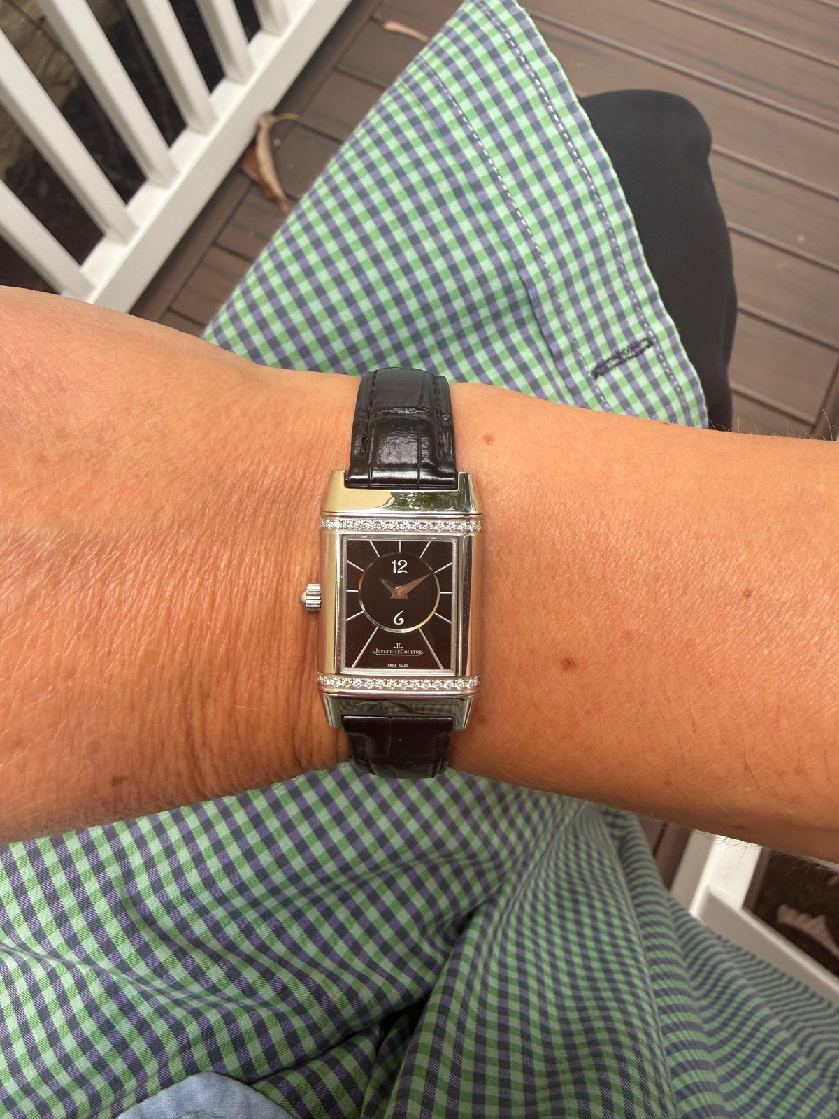 Jaeger LeCoultre Reverso Duetto Diamond Steel Ladies Watch 266.8.44