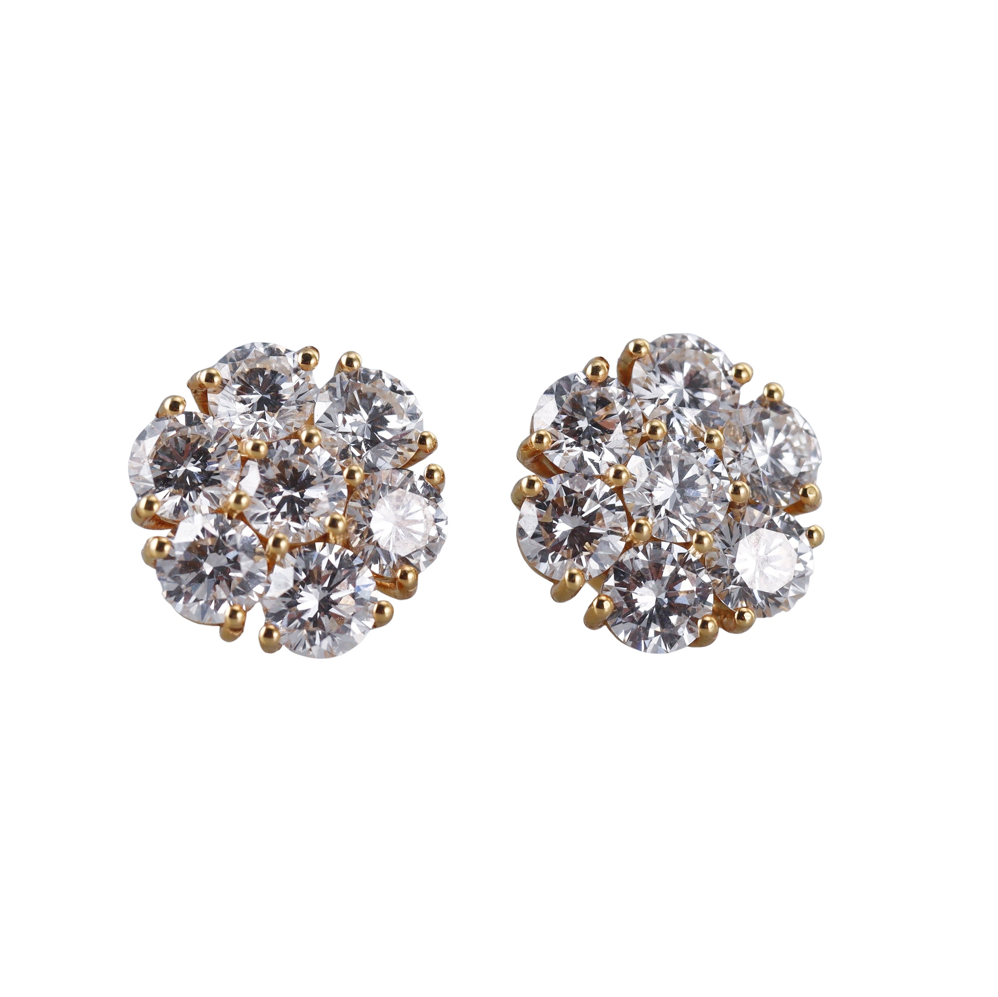 14k Solid Gold Lab Grown 8.29ctw Diamond Stud Earrings