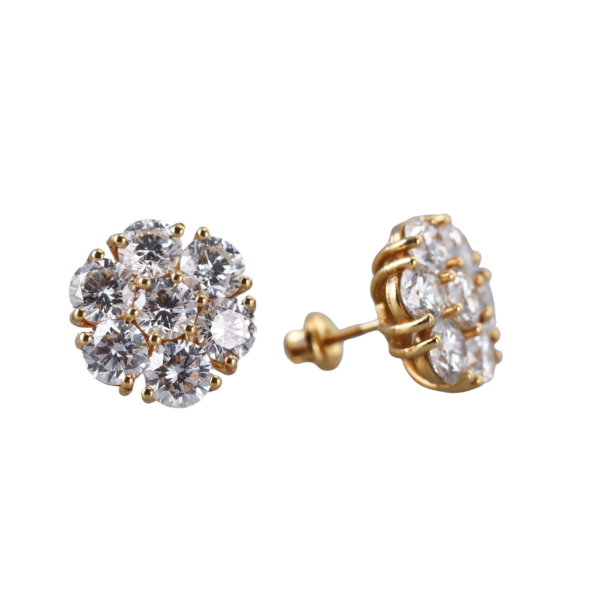 14k Solid Gold Lab Grown 8.29ctw Diamond Stud Earrings