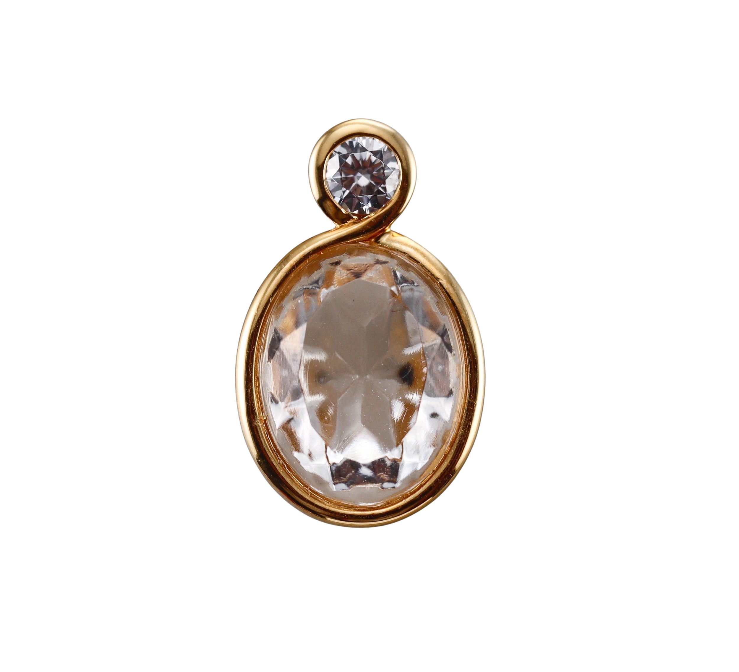 Baccarat Crystal Croise 18k Gold Vermeil Sterling Clear Pendant 2812990