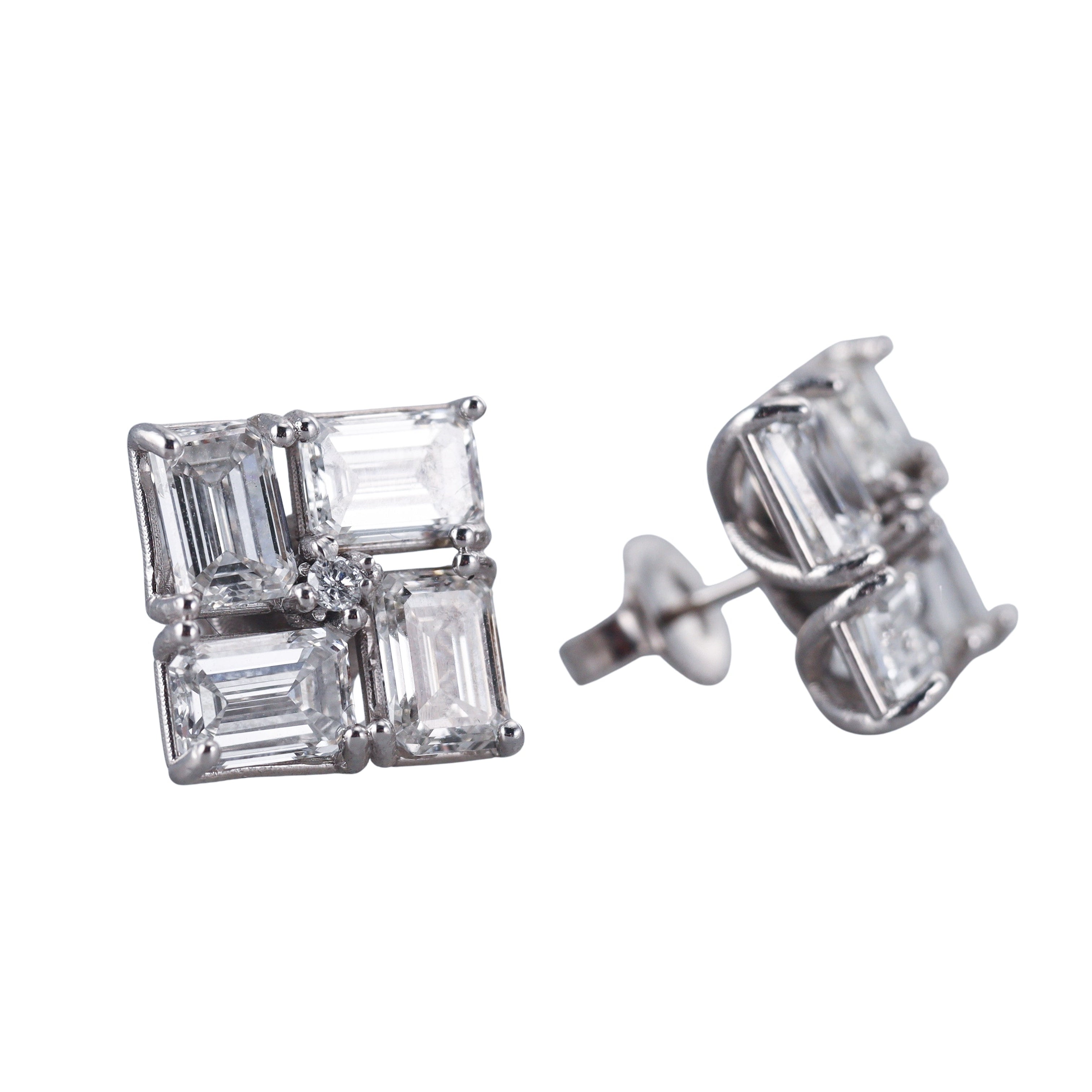 14k Solid Gold Lab Grown 7.75 ctw Diamond Stud Earrings