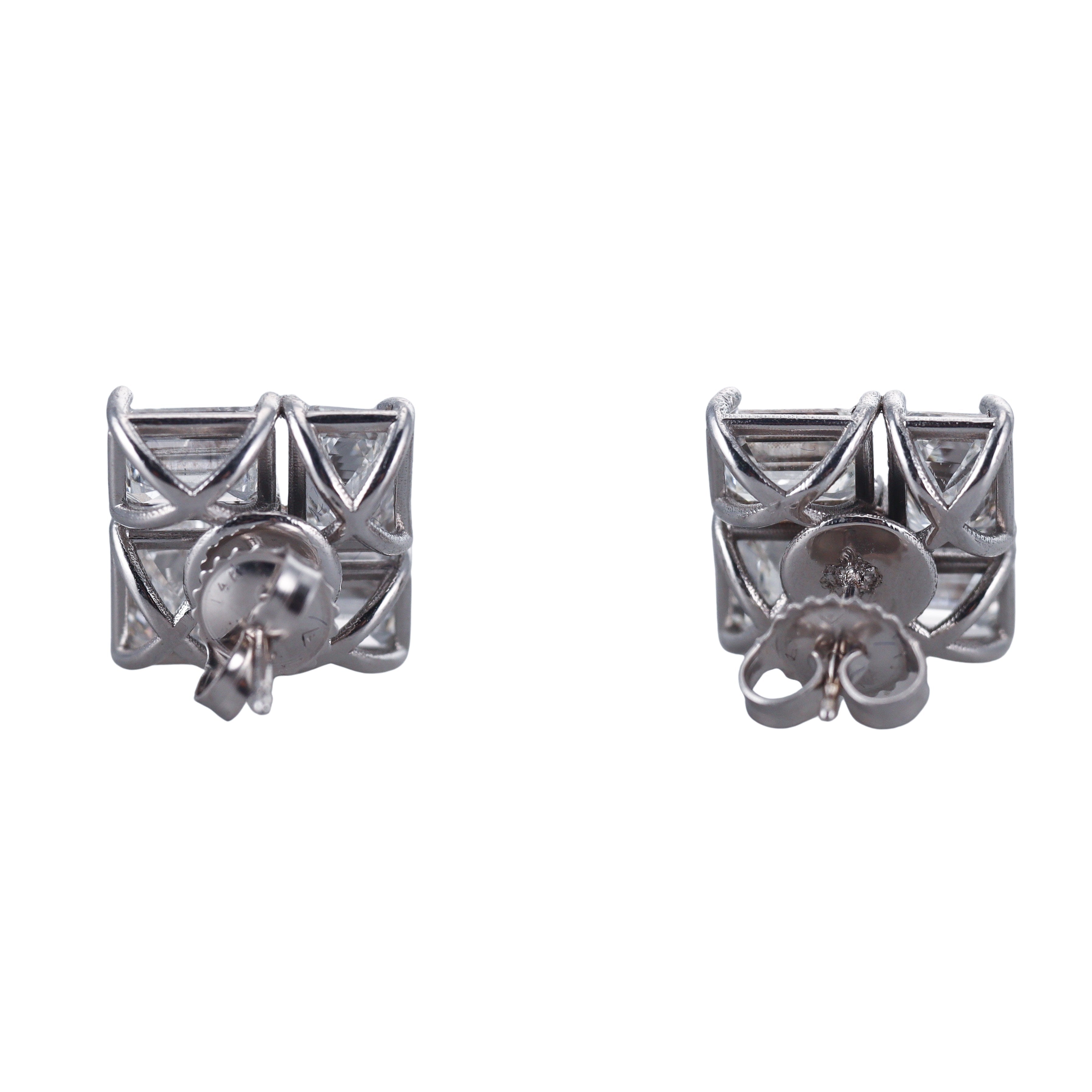 14k Solid Gold Lab Grown 7.75 ctw Diamond Stud Earrings