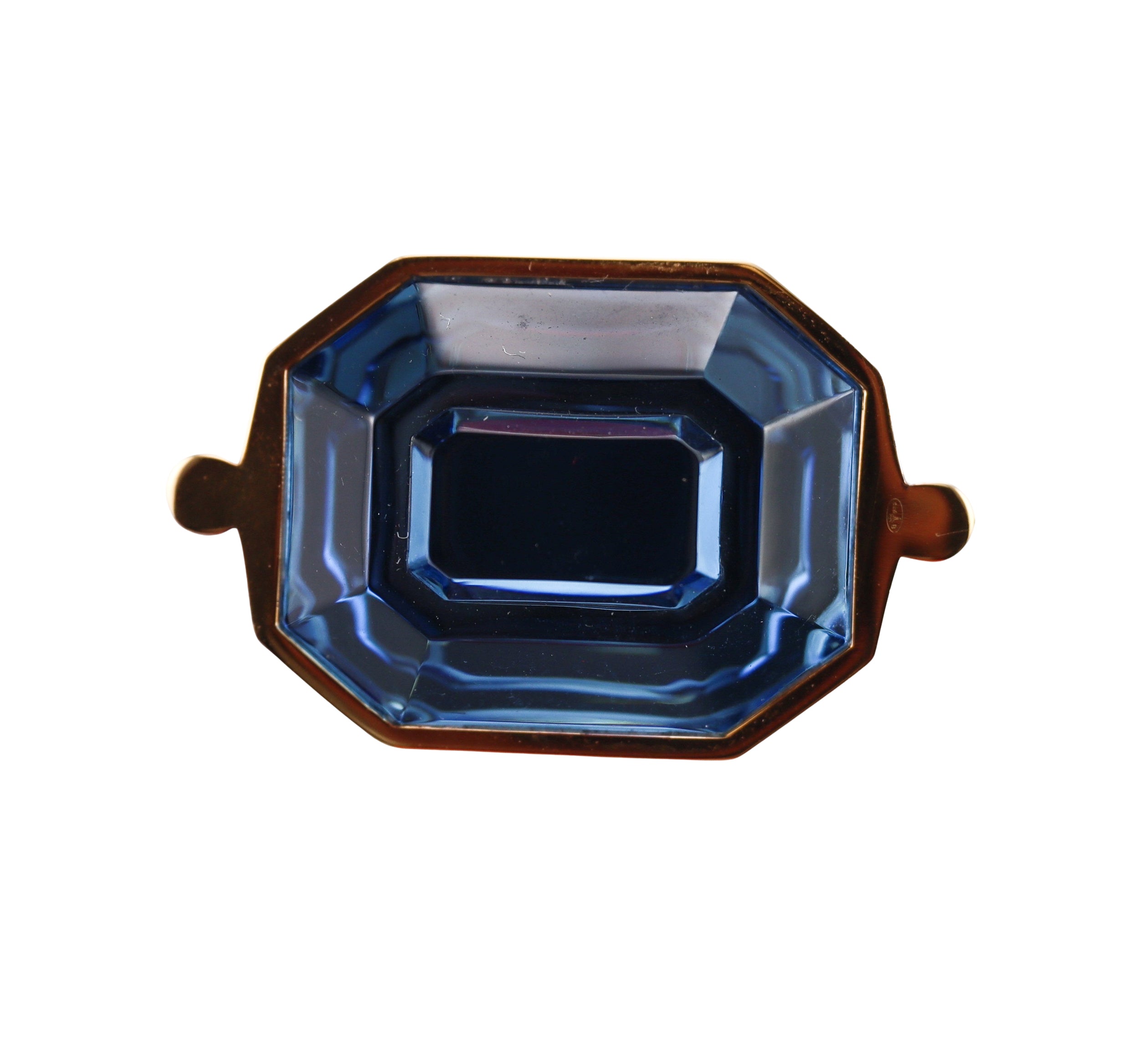 Baccarat Crystal Harcourt 18k Gold Vermeil Sterling Blue Brooch 2814701