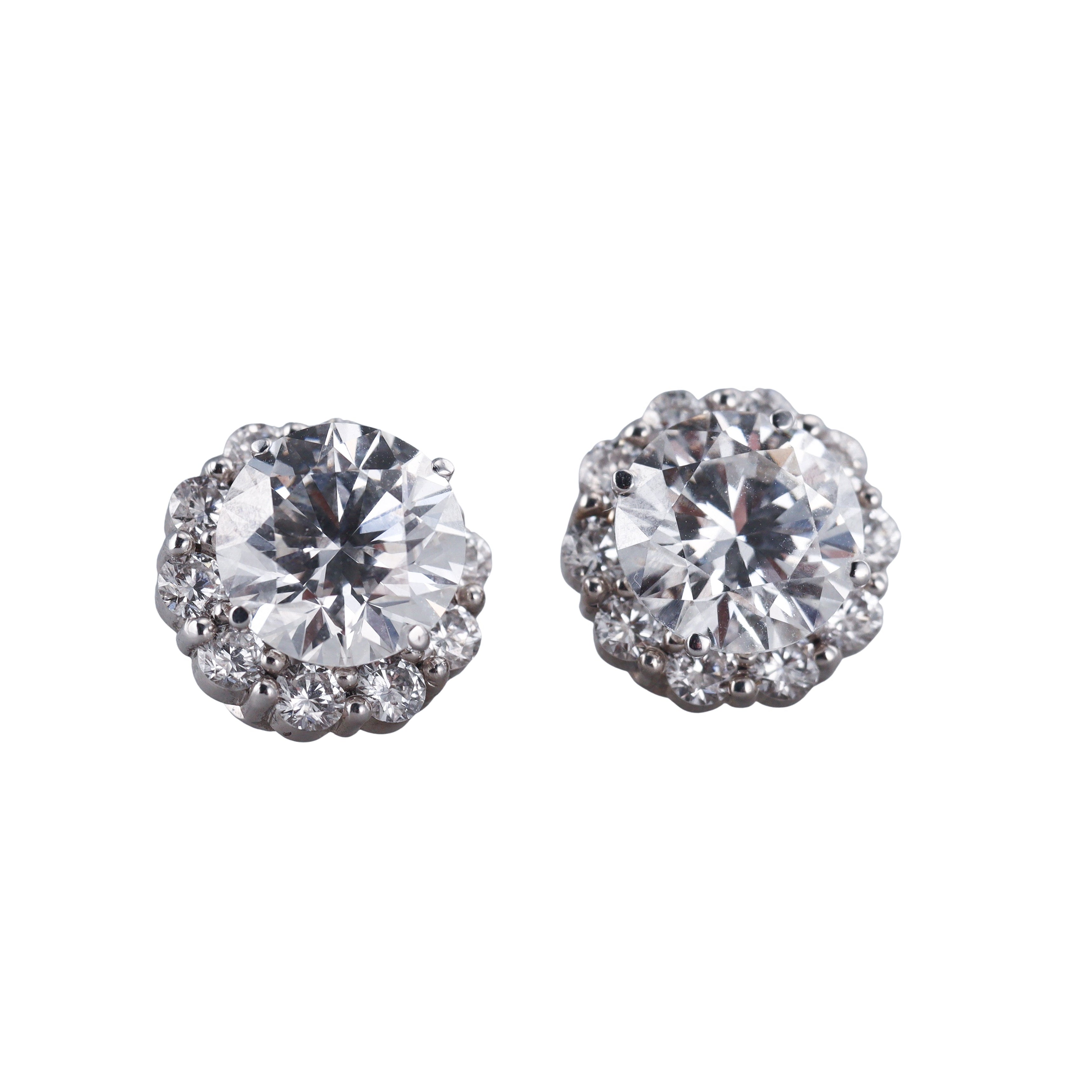 14k Solid Gold Lab Grown 12.46ctw Diamond Stud Earrings and Jackets