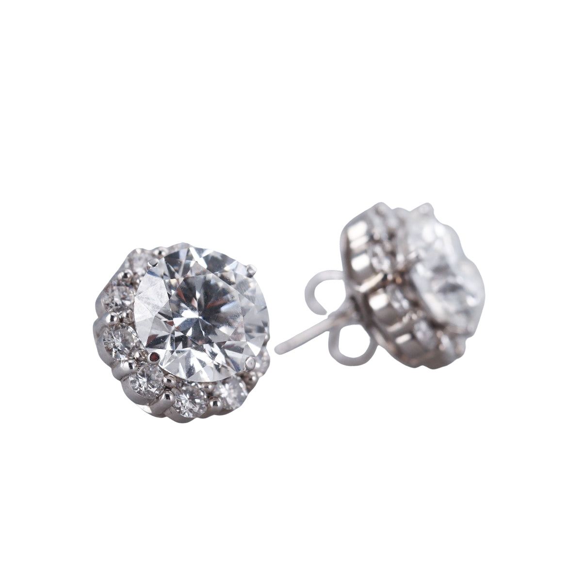 14k Solid Gold Lab Grown 12.46ctw Diamond Stud Earrings and Jackets