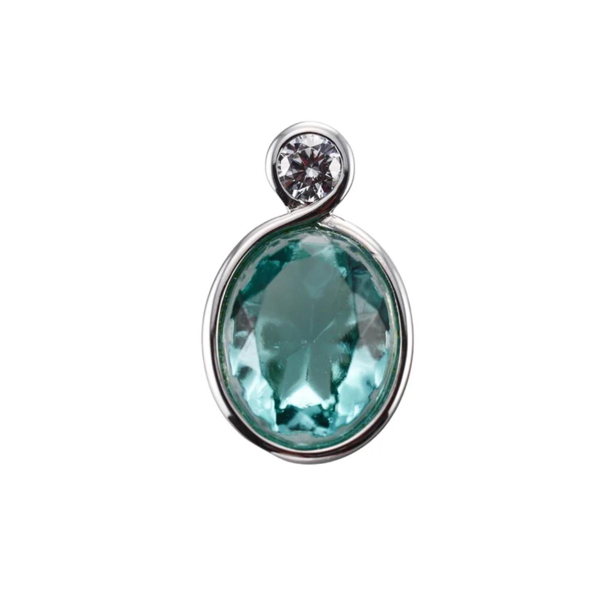 Baccarat Crystal Croise Sterling Silver Turquoise Pendant 2812945