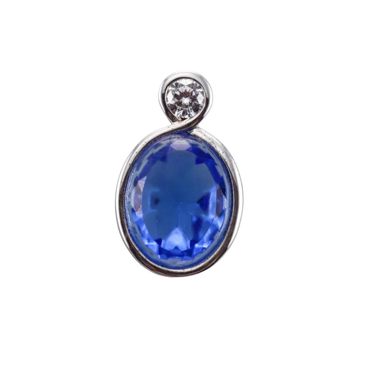 Baccarat Crystal Croise Sterling Silver Blue Pendant 2812947