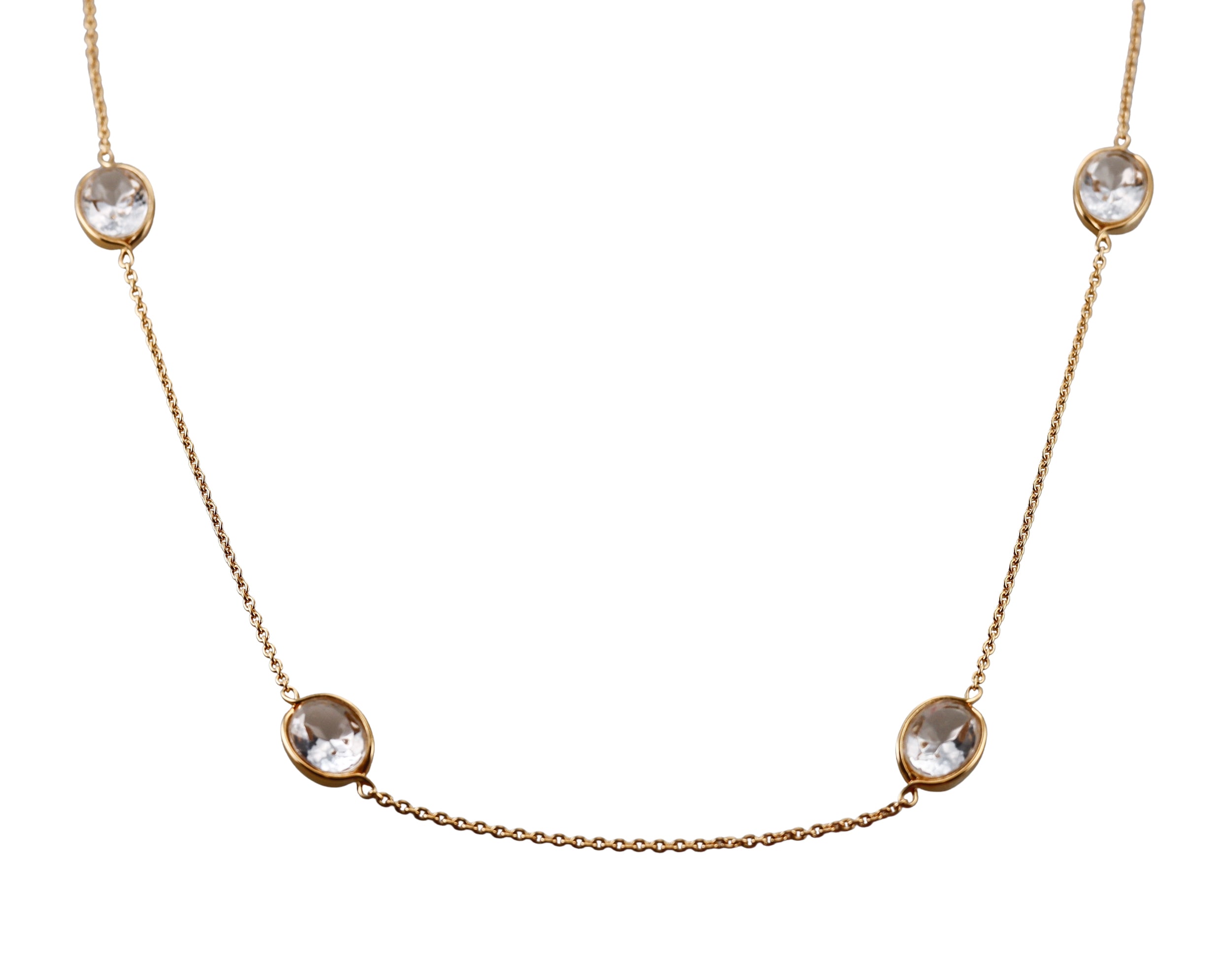 Baccarat Silver 18k Gold Plated Vermeil Clear Crystal Croise Long Necklace 2812994