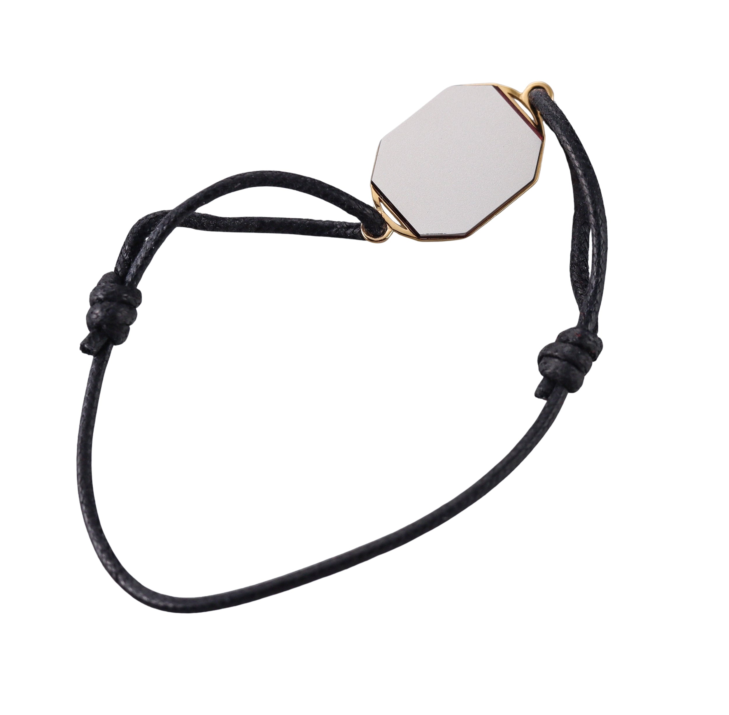 Baccarat Harcourt Sterling 18k Gold Vermeil Red Crystal Mirror Leather Bracelet 2814689