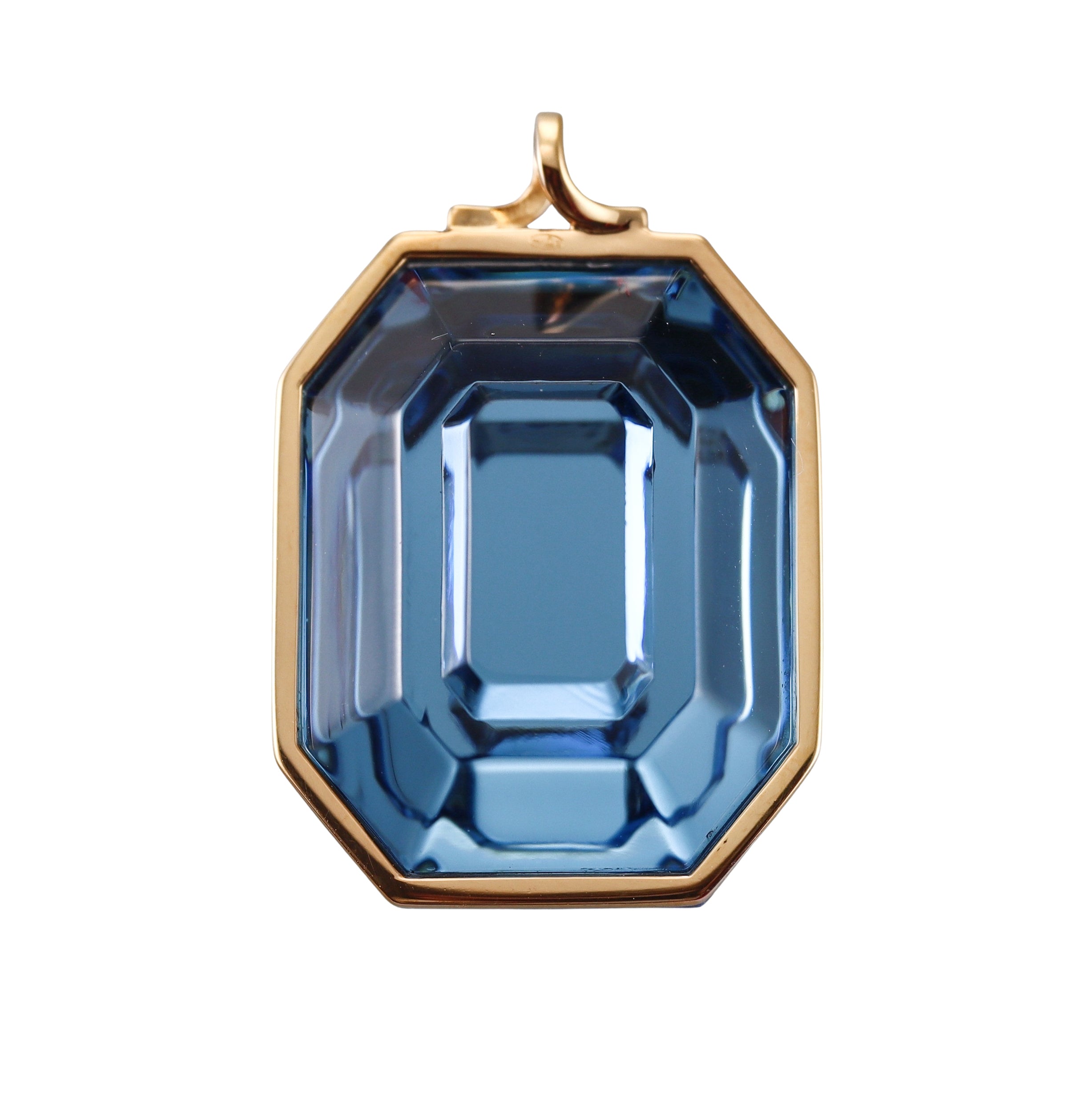 Baccarat Crystal Harcourt 18k Gold Vermeil Sterling Blue Pendant 2814677
