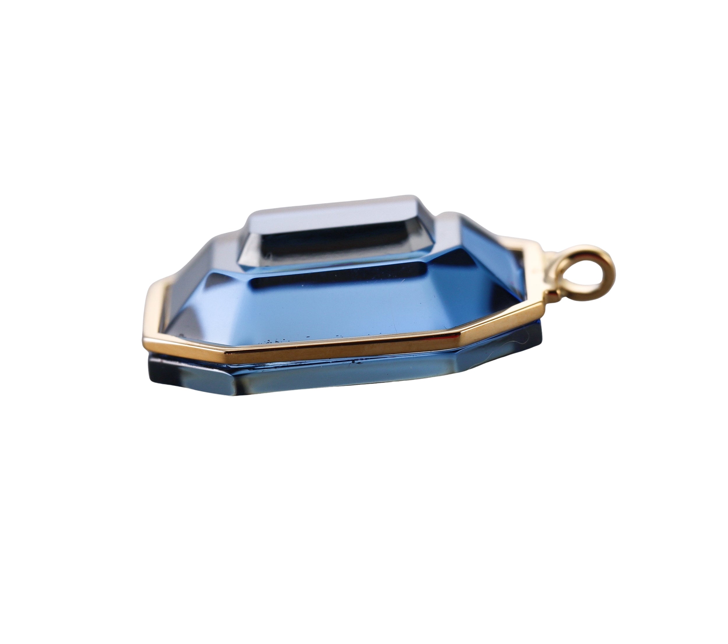 Baccarat Crystal Harcourt 18k Gold Vermeil Sterling Blue Pendant 2814677