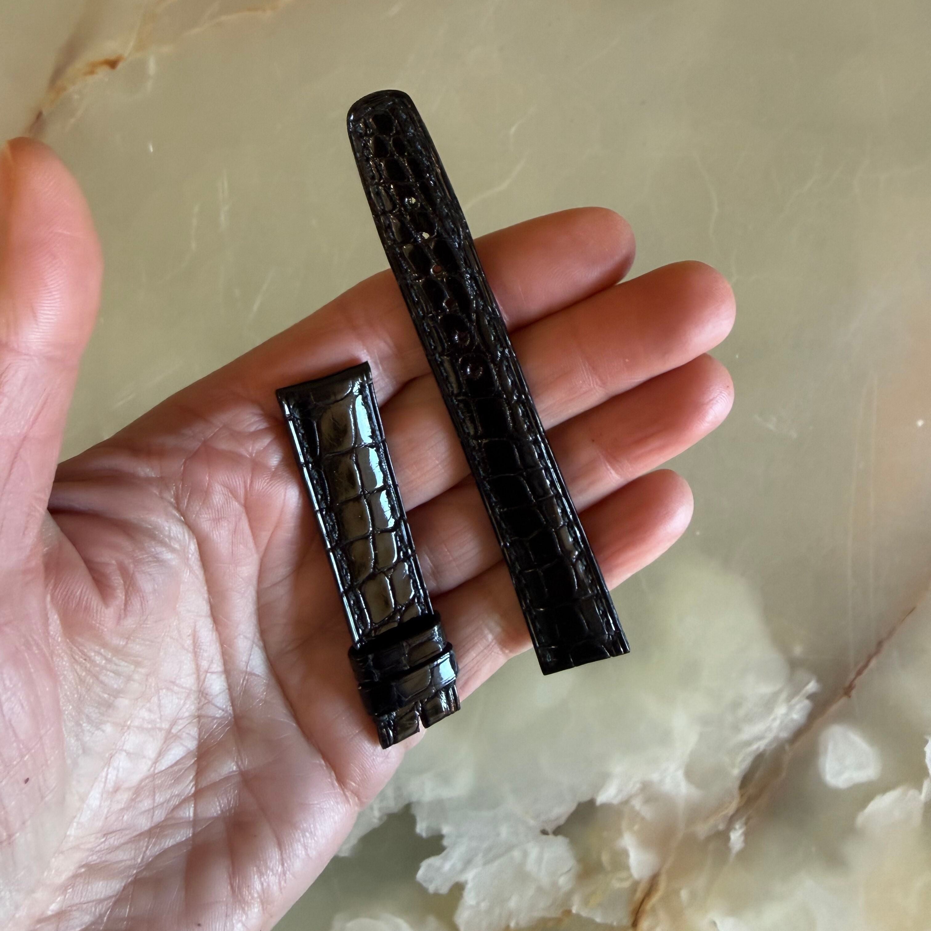 Authentic IWC Black Alligator Watch Band Strap 16mm