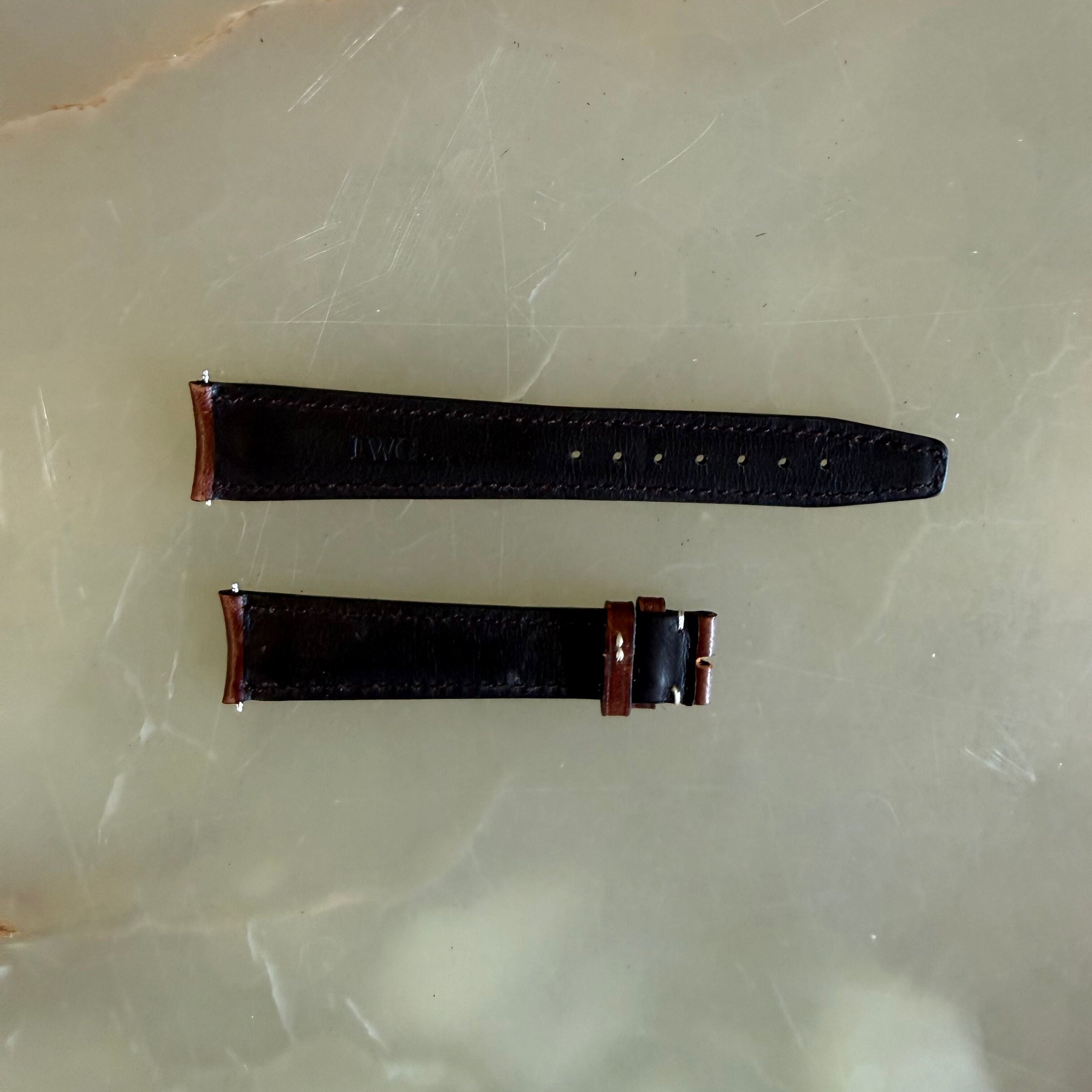 Authentic IWC Brown Leather Watch Band Strap 19mm