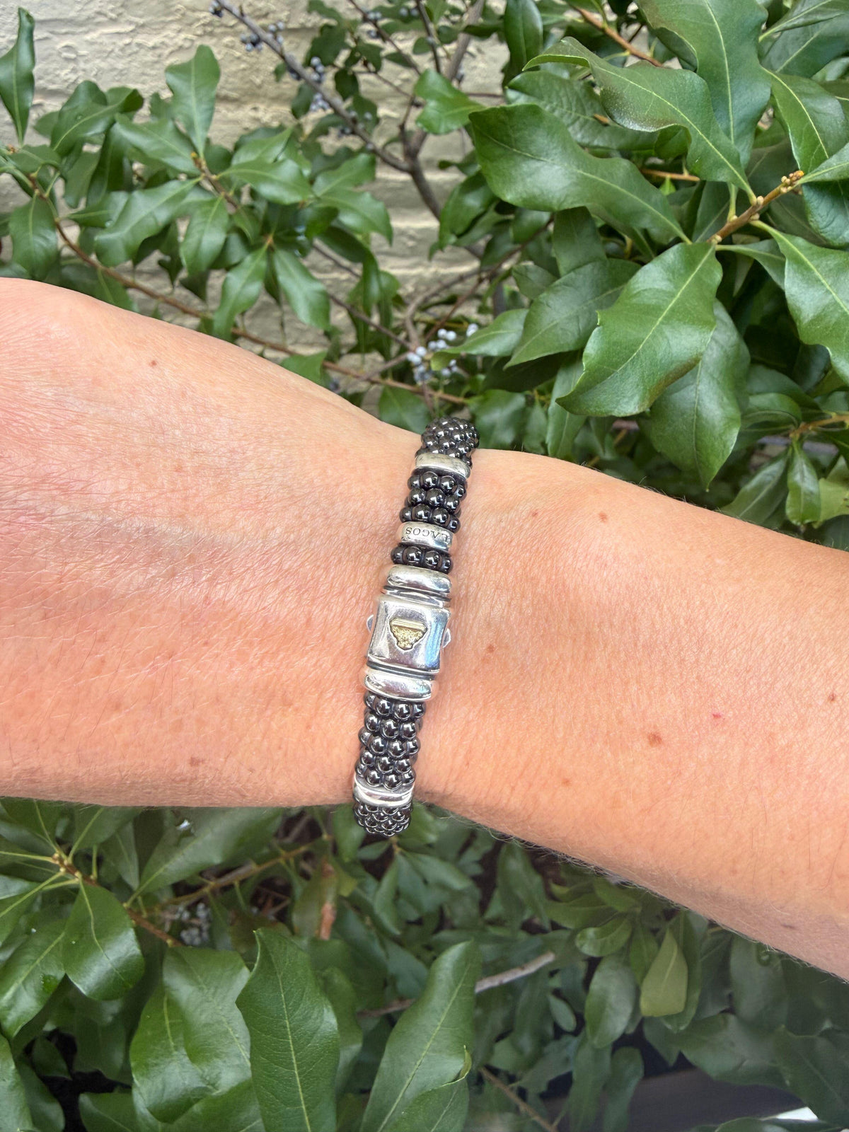 Lagos Caviar 18K Gold Sterling Silver Black Ceramic Bracelet