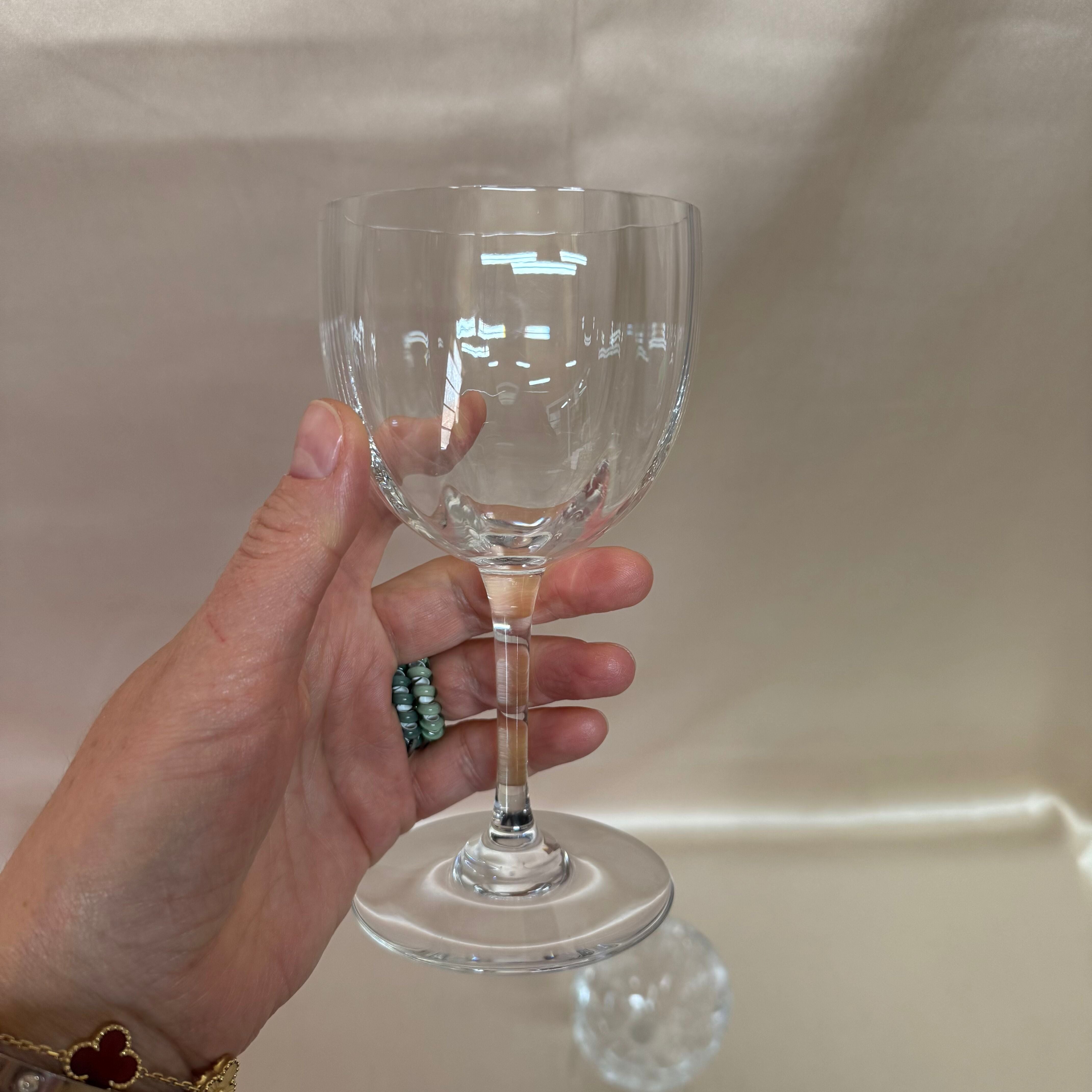 Baccarat Montaigne (Optic) Crystal Water Goblet Set of 2