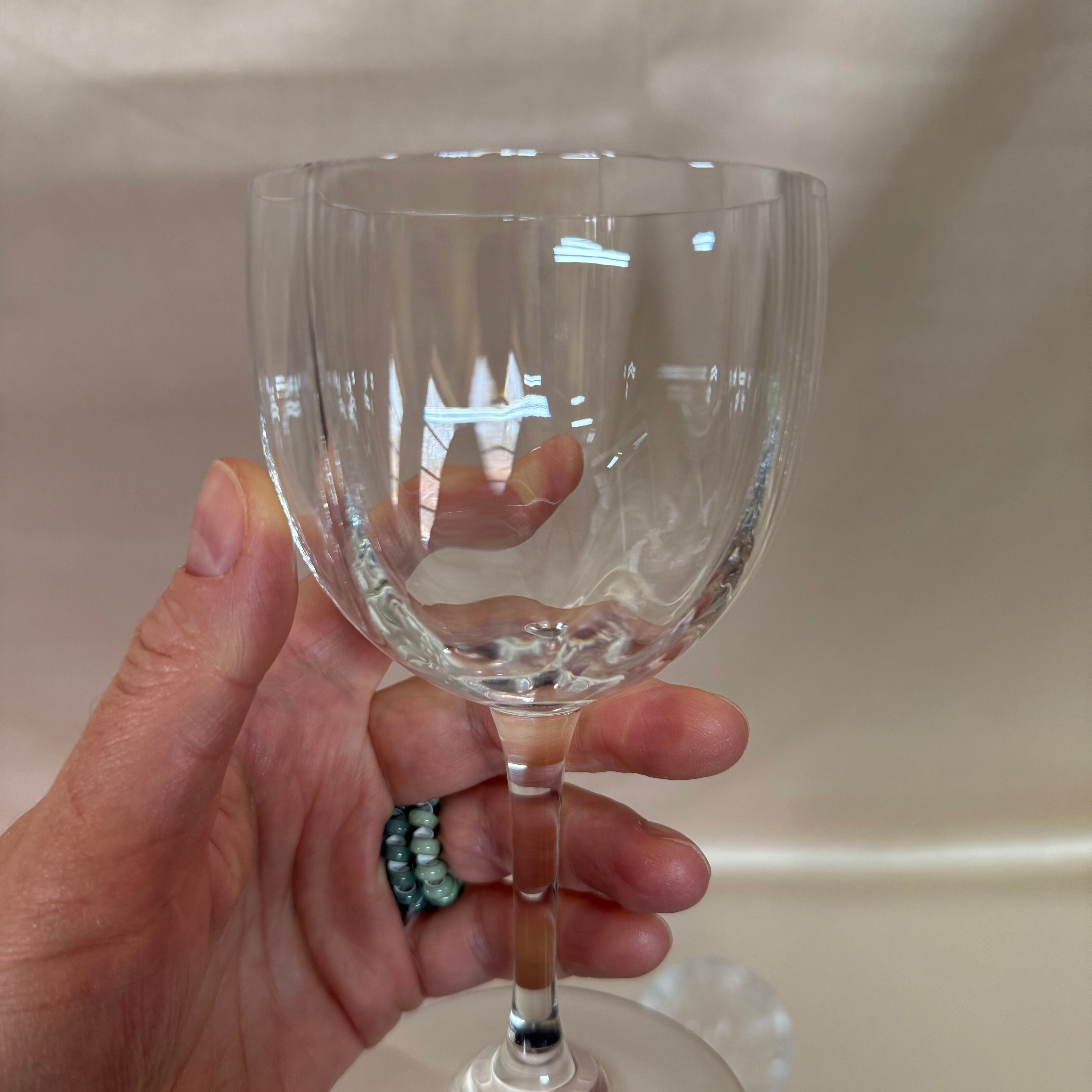 Baccarat Montaigne (Optic) Crystal Water Goblet Set of 2