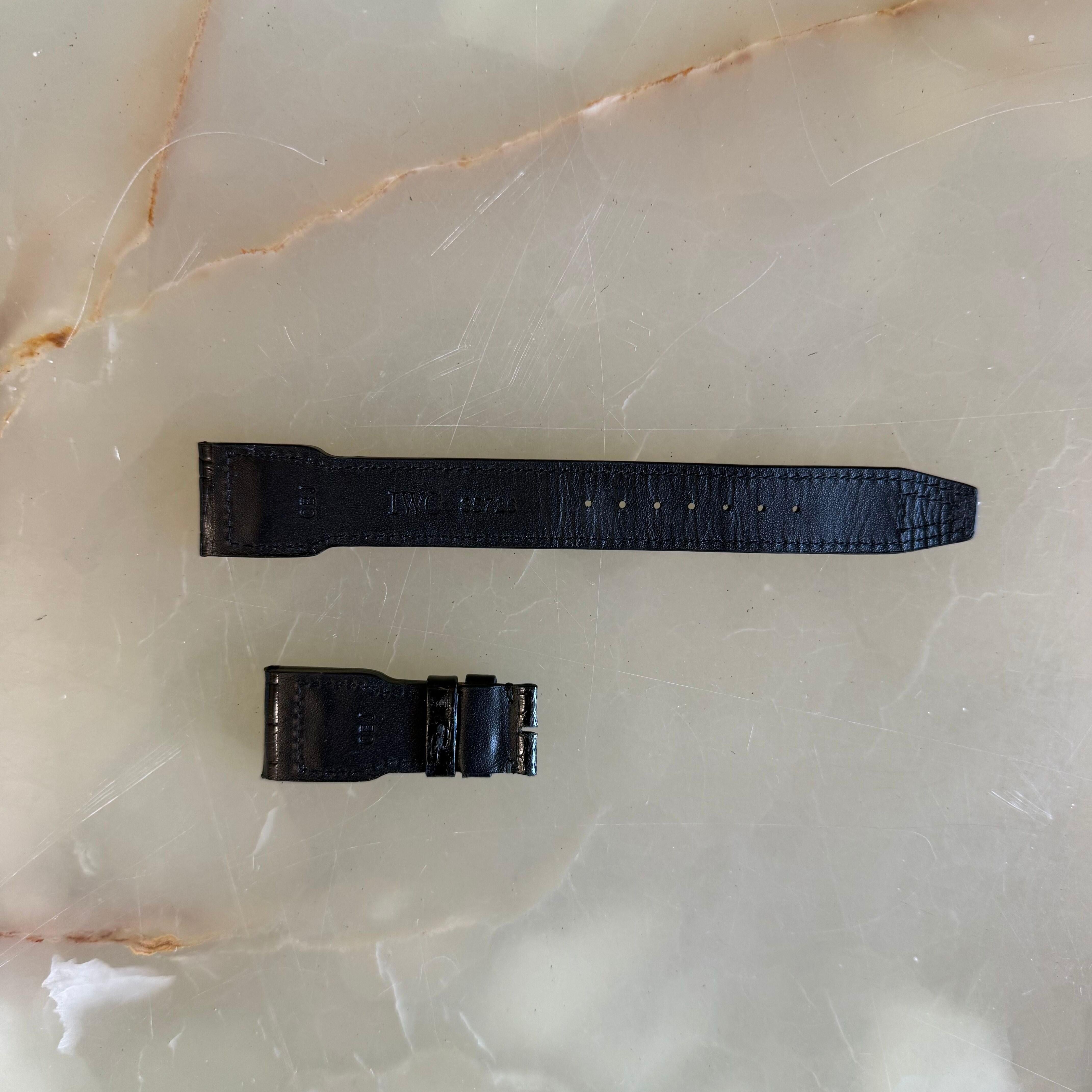 Authentic IWC Black Alligator Watch Band Strap for Big Pilot Watch 22.5mm