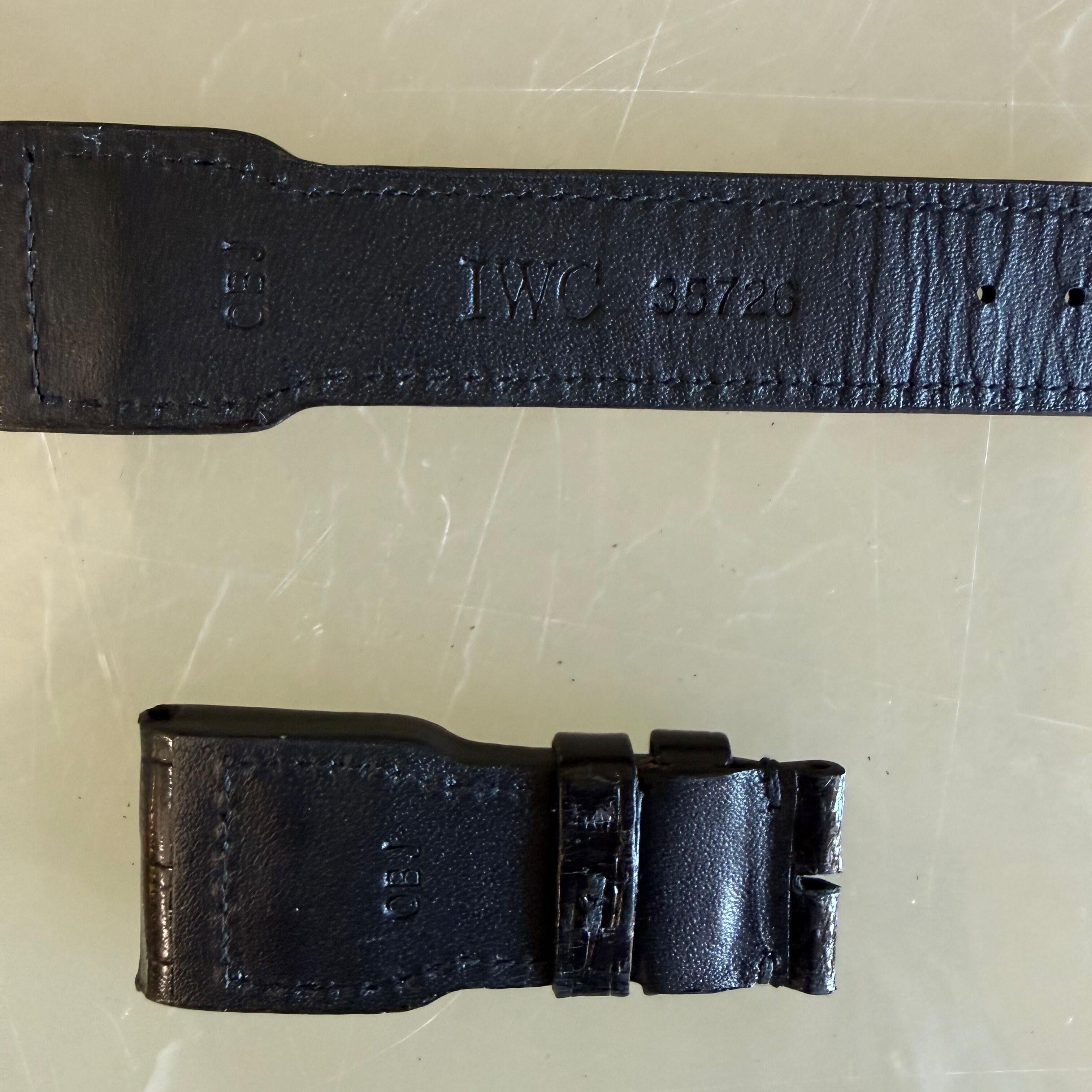 Authentic IWC Black Alligator Watch Band Strap for Big Pilot Watch 22.5mm