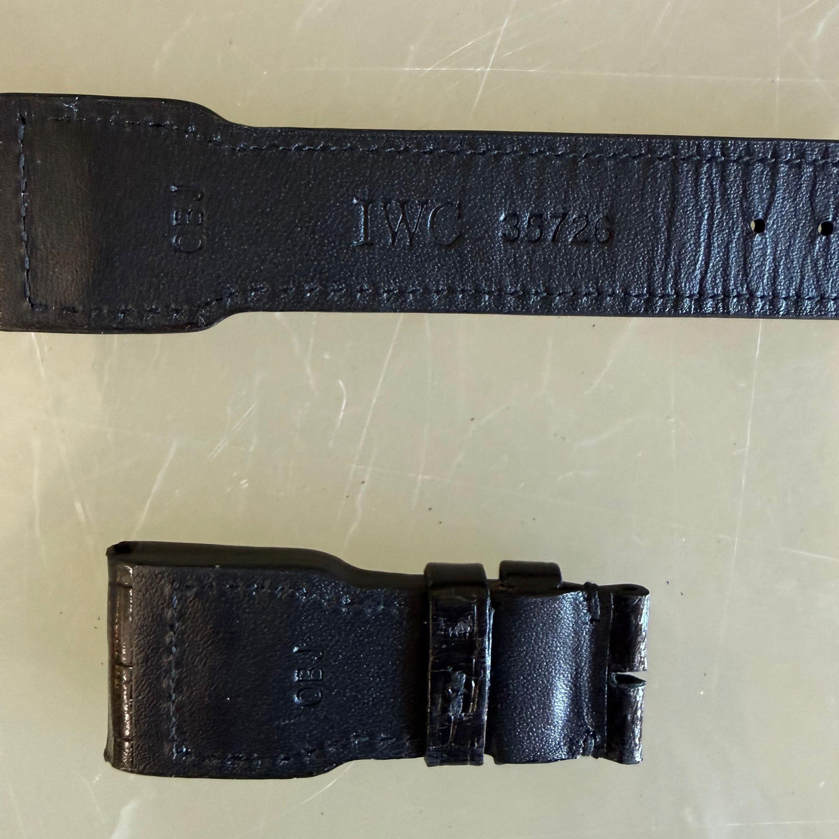 Authentic IWC Black Alligator Watch Band Strap for Big Pilot Watch 22.5mm