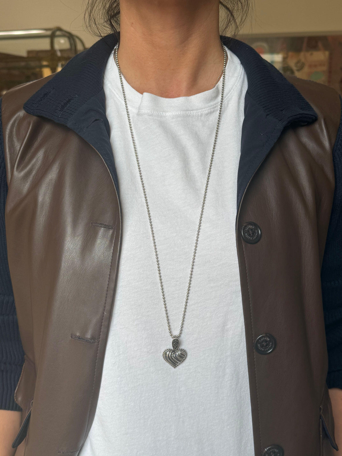 Lagos Sterling Silver Heart Pendant Beaded Chain Necklace