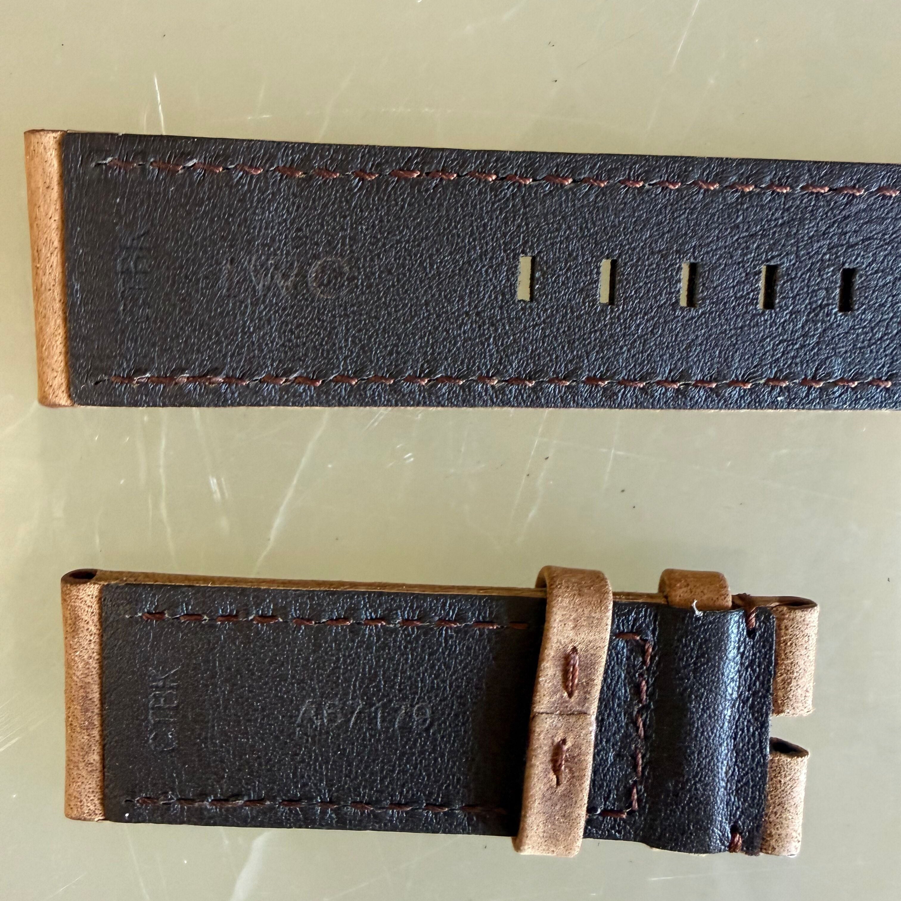 Authentic IWC Brown Leather Watch Band Strap 22mm
