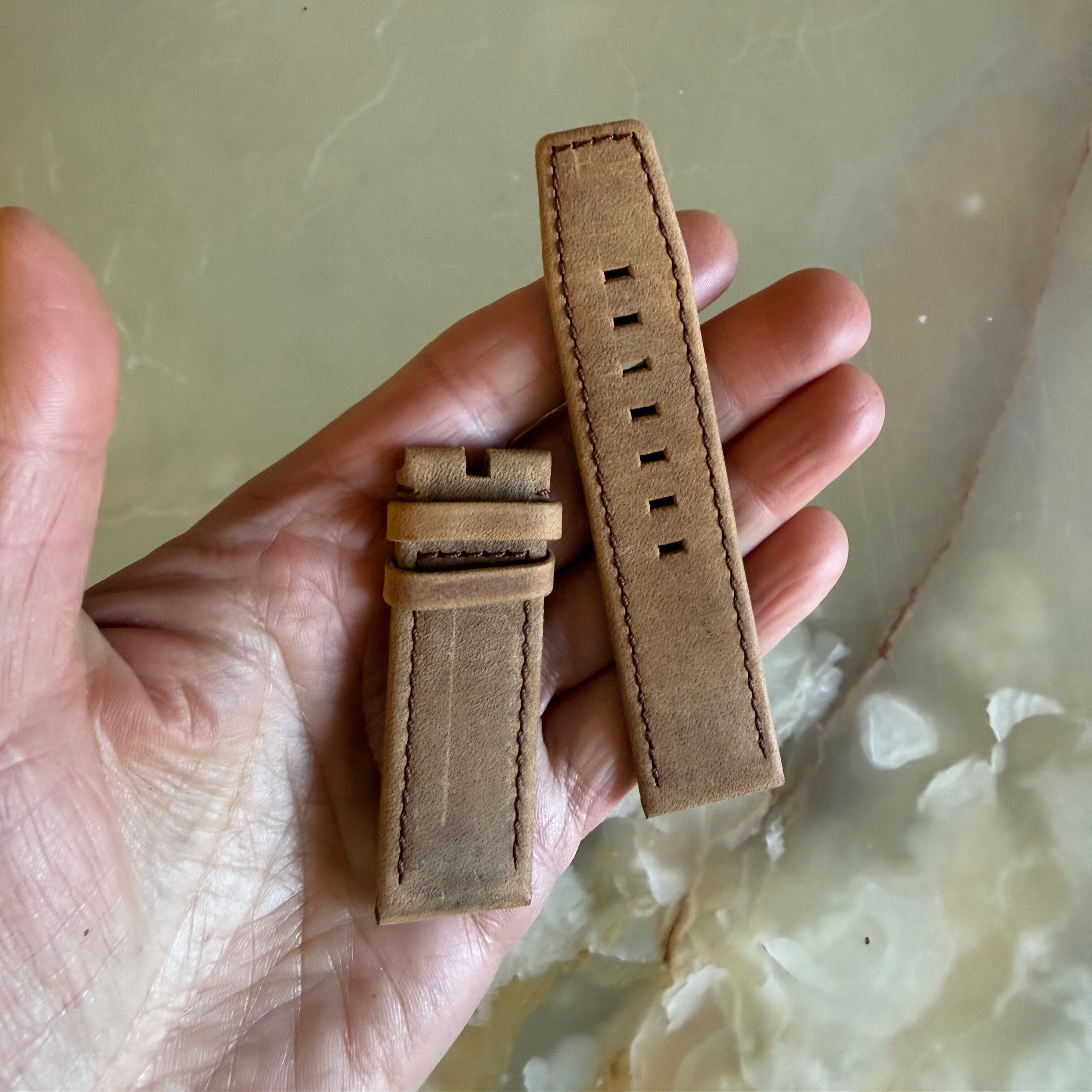 Authentic IWC Brown Leather Watch Band Strap 22mm