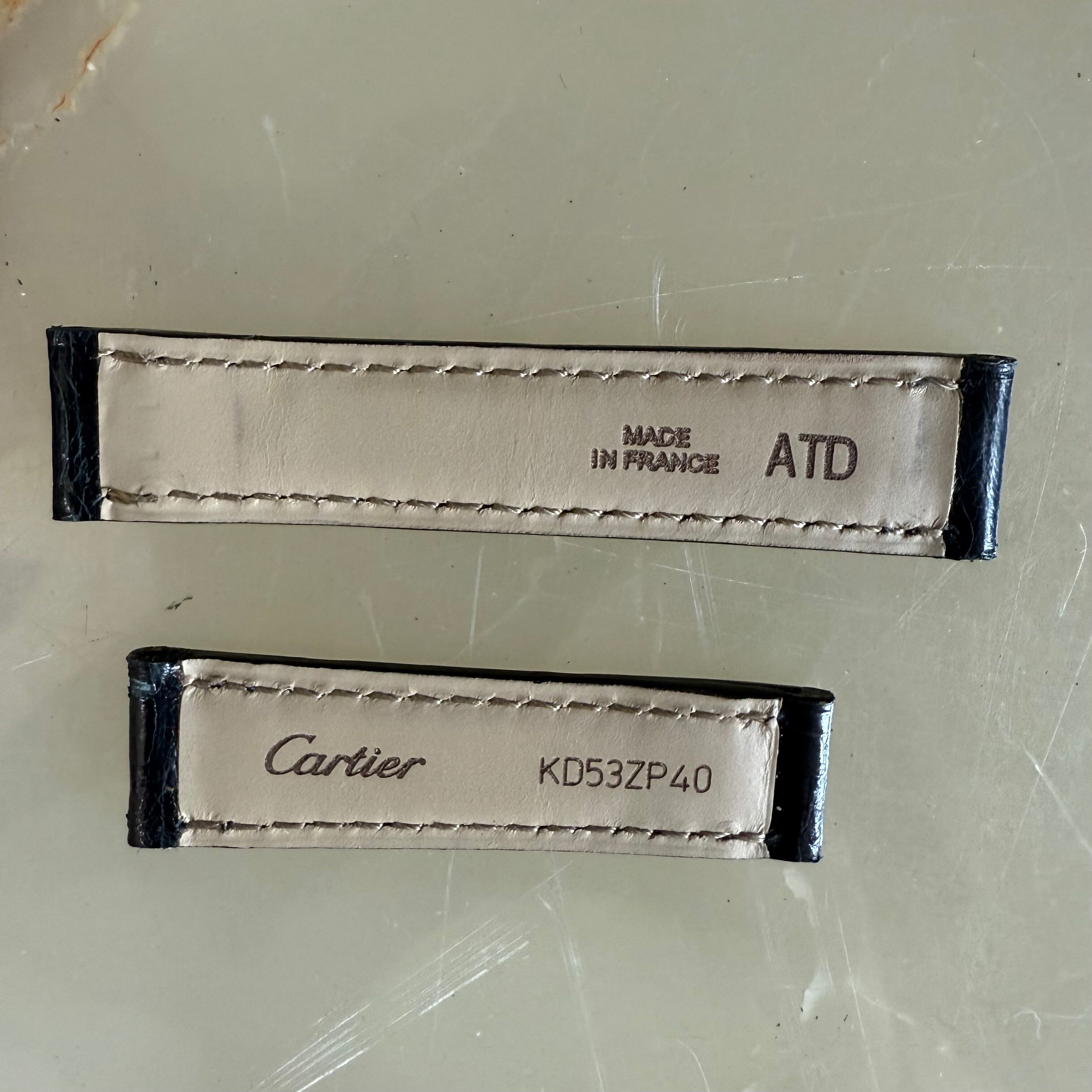 Authentic Cartier Black Alligator Watch Strap Band 15mm KD53ZP40