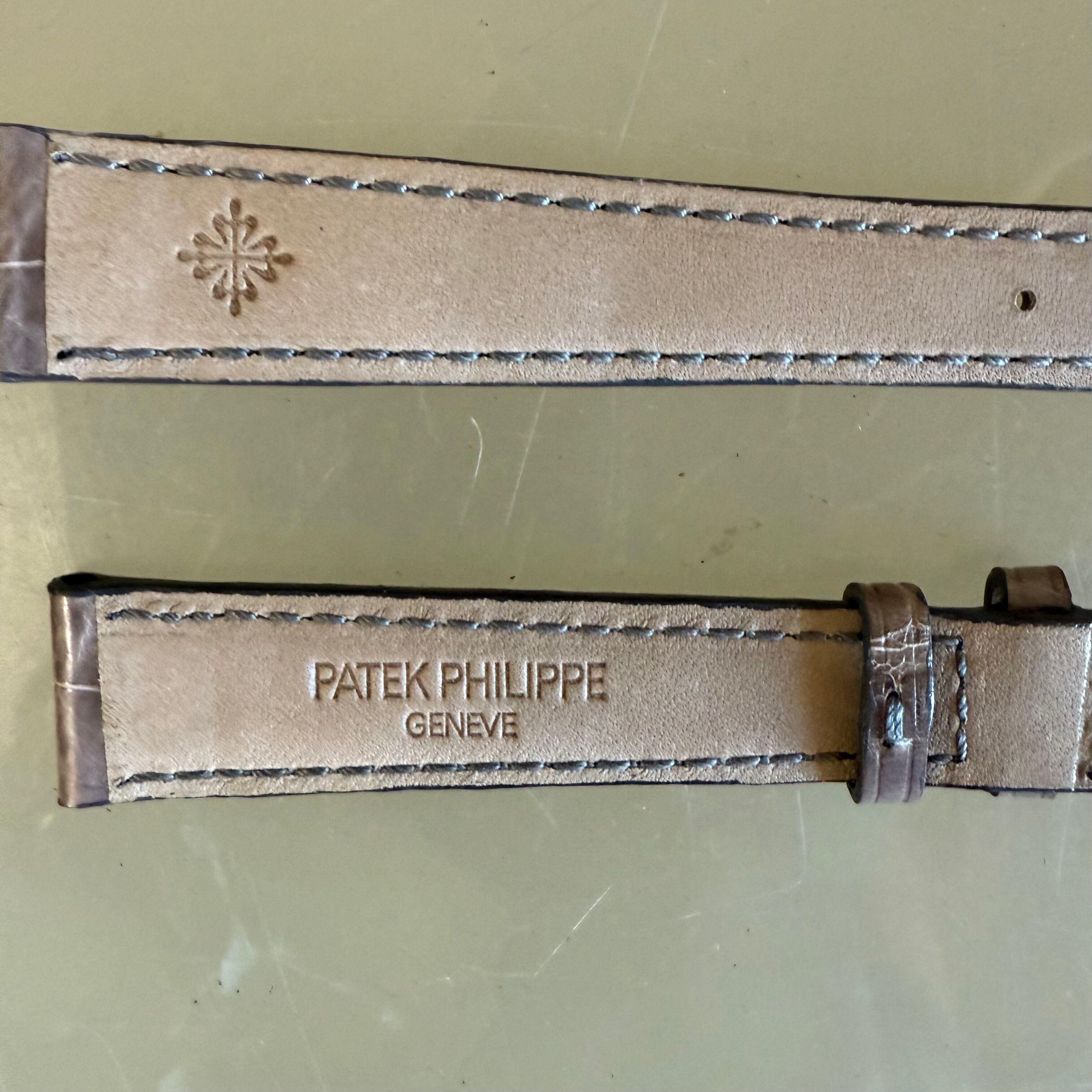 Authentic Patek Philippe Shiny Gray Alligator Watch Strap Band 15mm